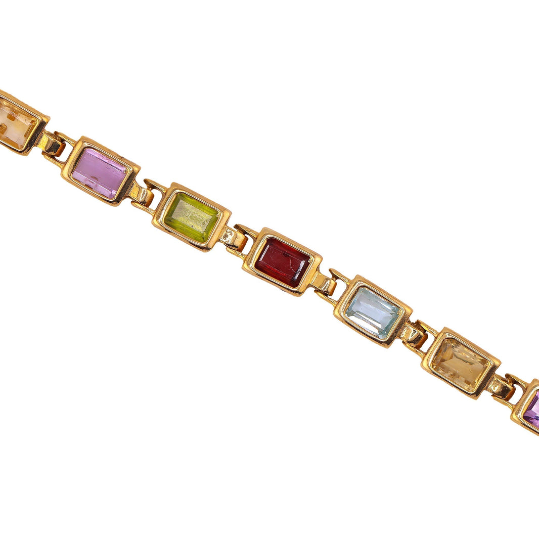 Pulsera Multicolor con Gemas Semipreciosas en Oro Amarillo de 14K