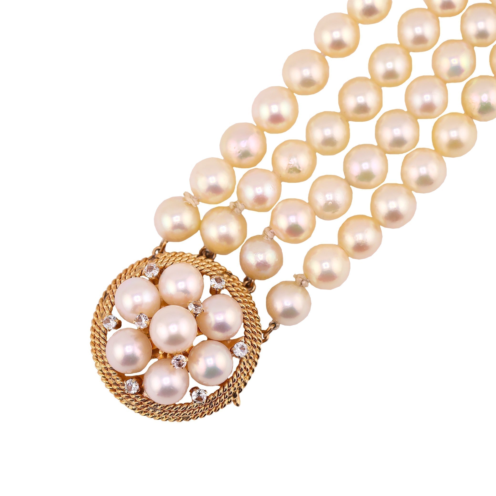 Conjunto Perlas Cultivadas en Oro Amarillo de 14K