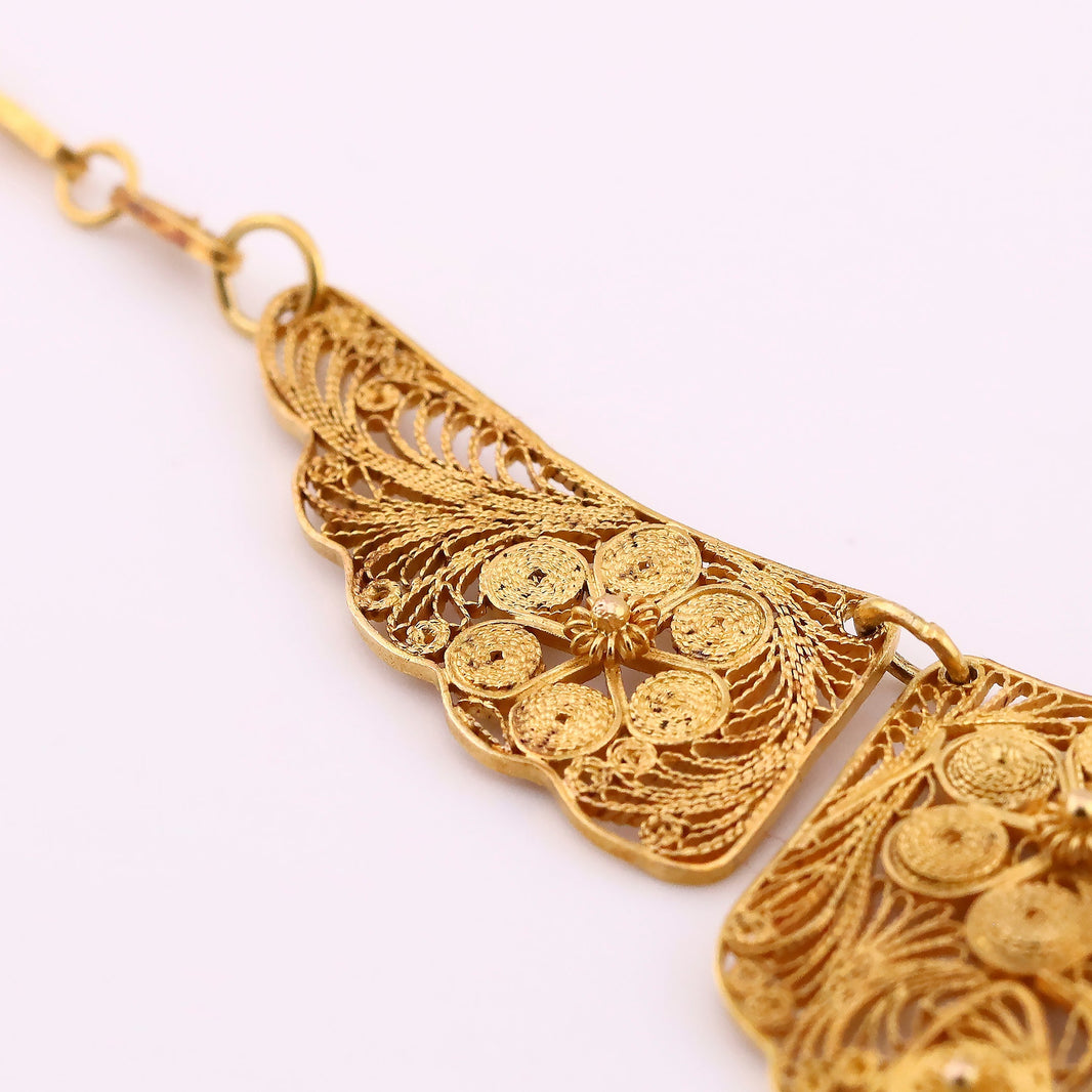 Conjunto de Collar y Pulso de Filigrana en Oro de 8K