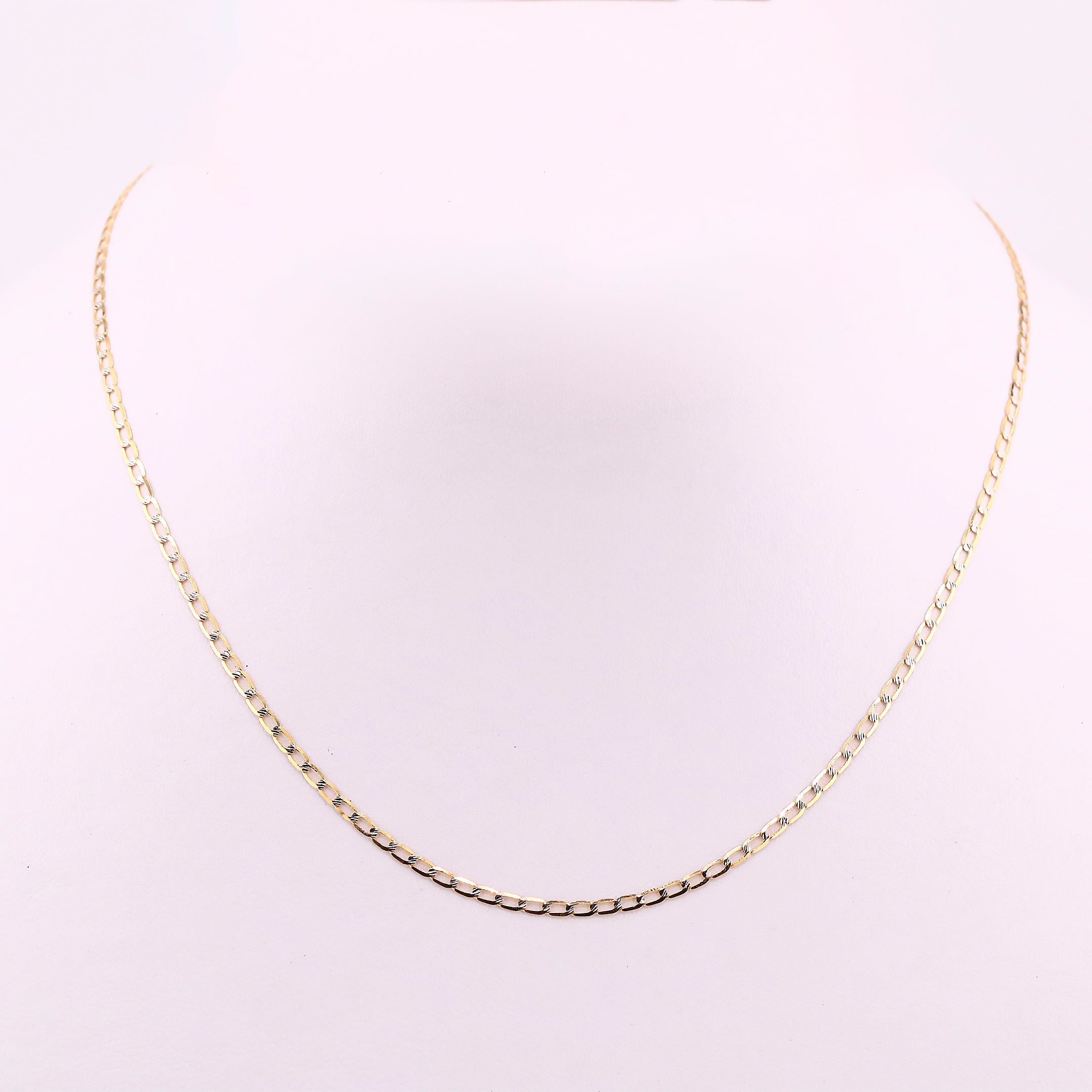 Cadena Eslabón Diamantado en Oro de 14K