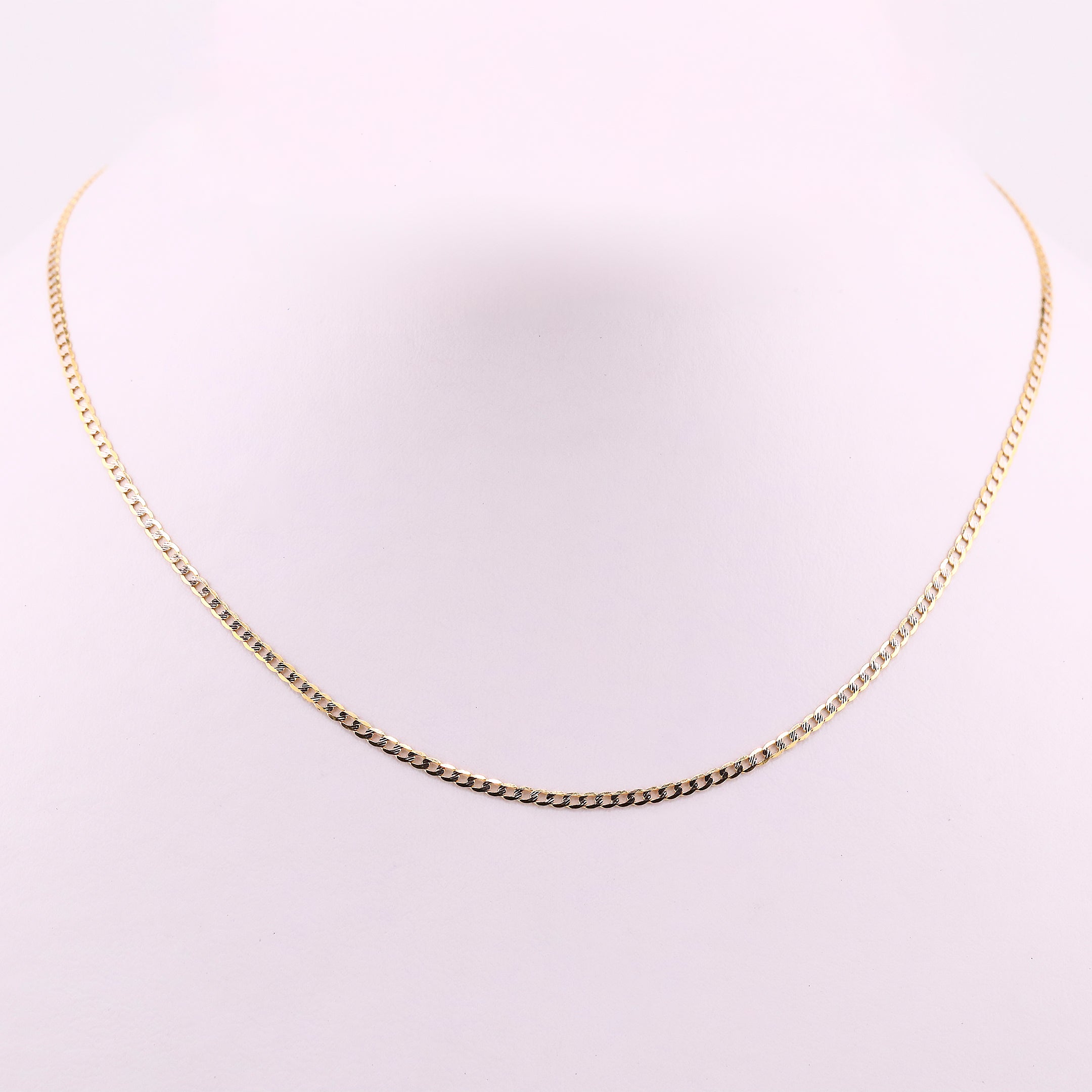 Cadena Eslabón Diamantada en Oro de 14K