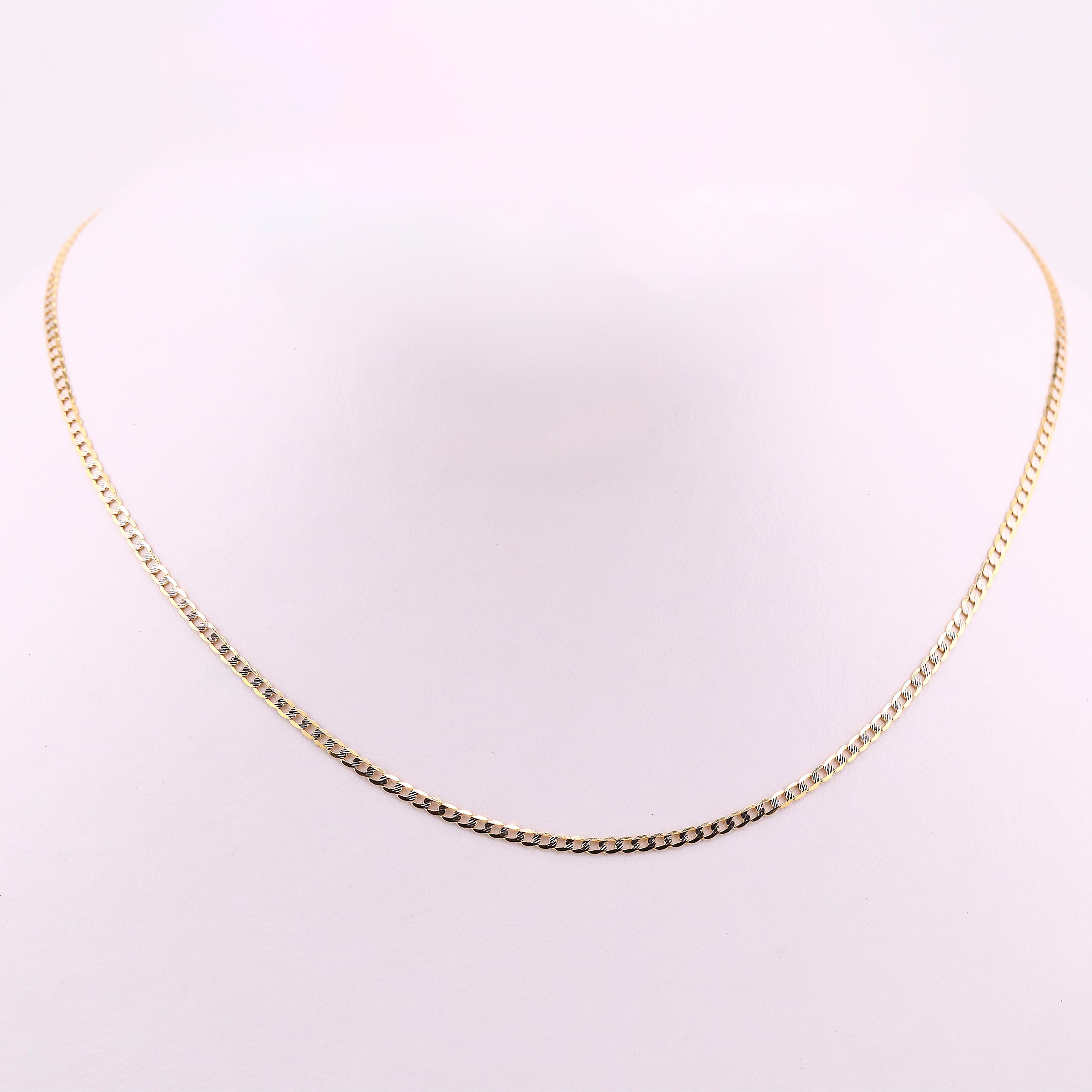 Cadena Eslabón Diamantada en Oro de 14K