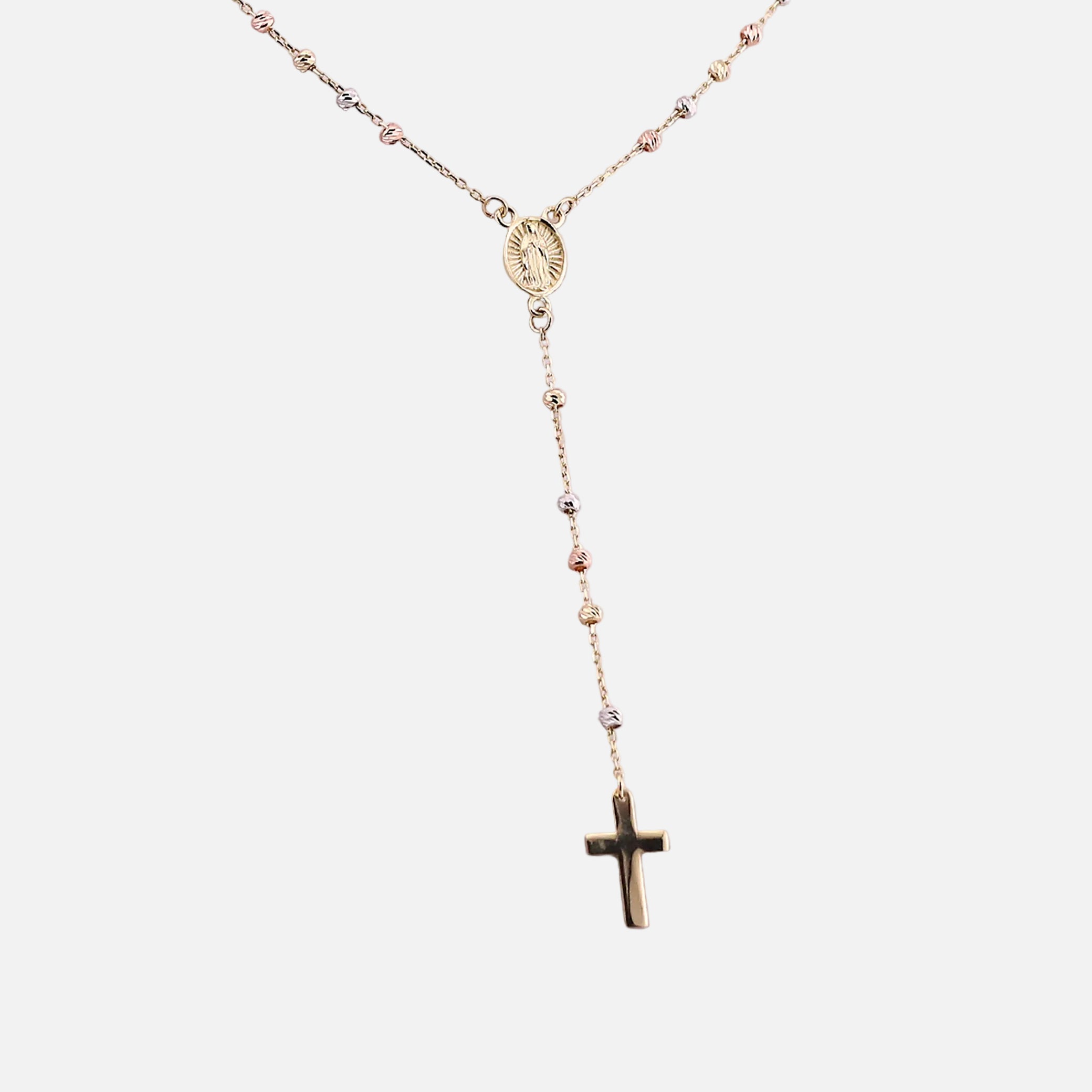 Rosario Tres Tonos en Oro de 14K