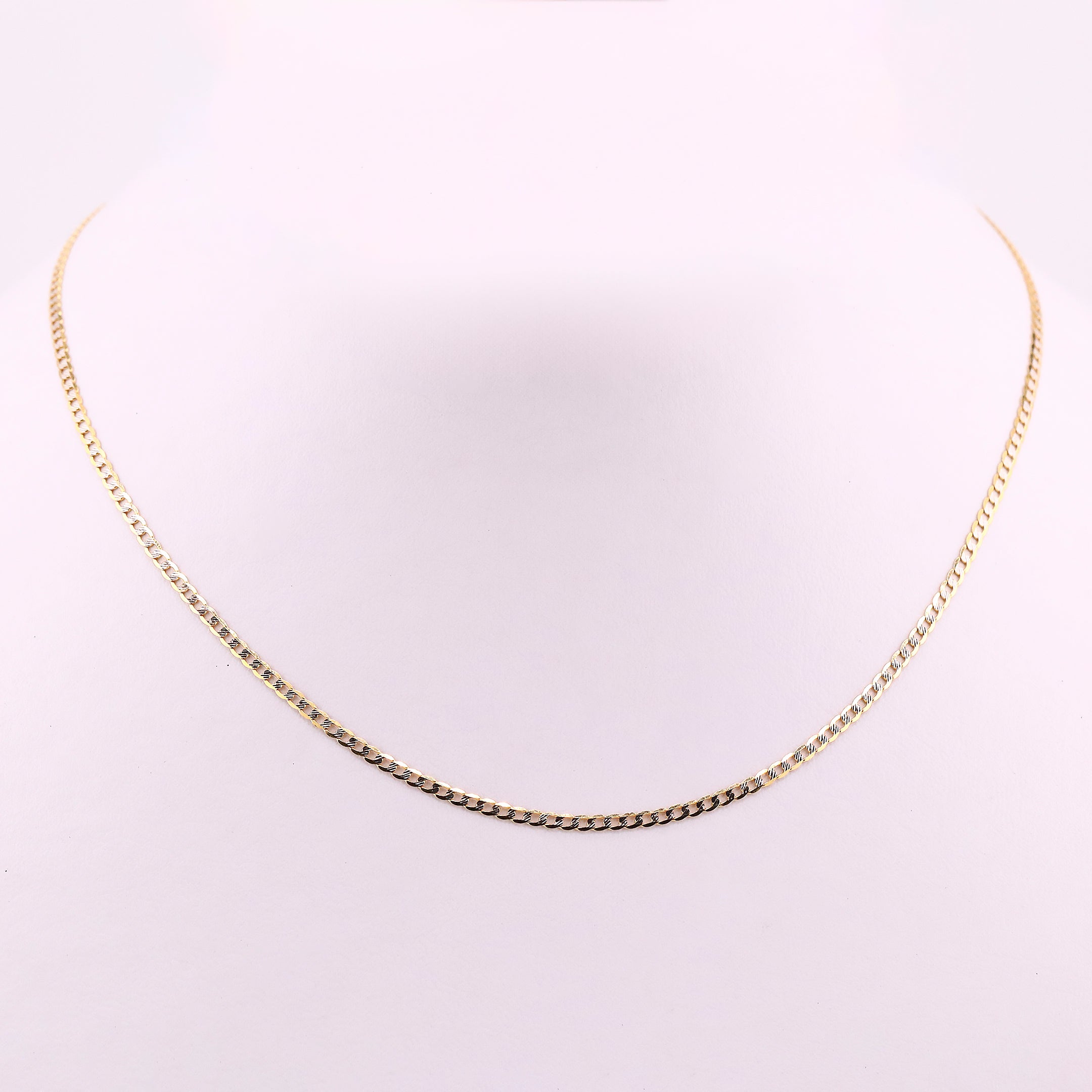 Cadena Eslabón Diamantado en Oro de 14K