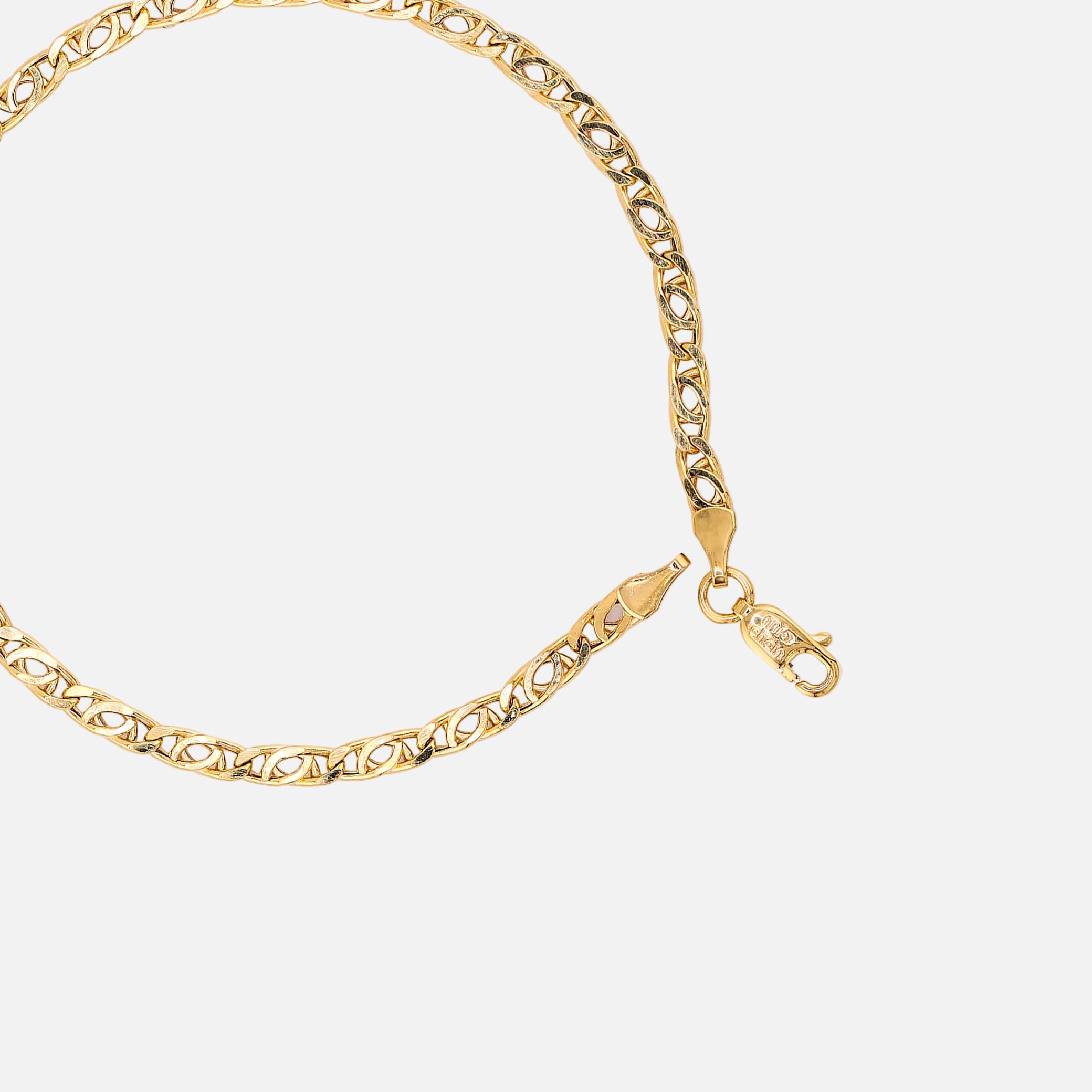 Pulso Tejido Ojo de Tigre en Oro de 14K