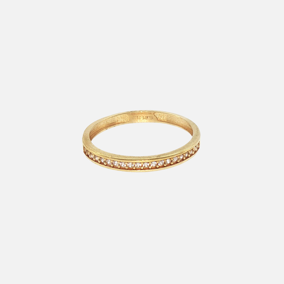 Anillo Media Churumbela Blanco en Oro de 14K