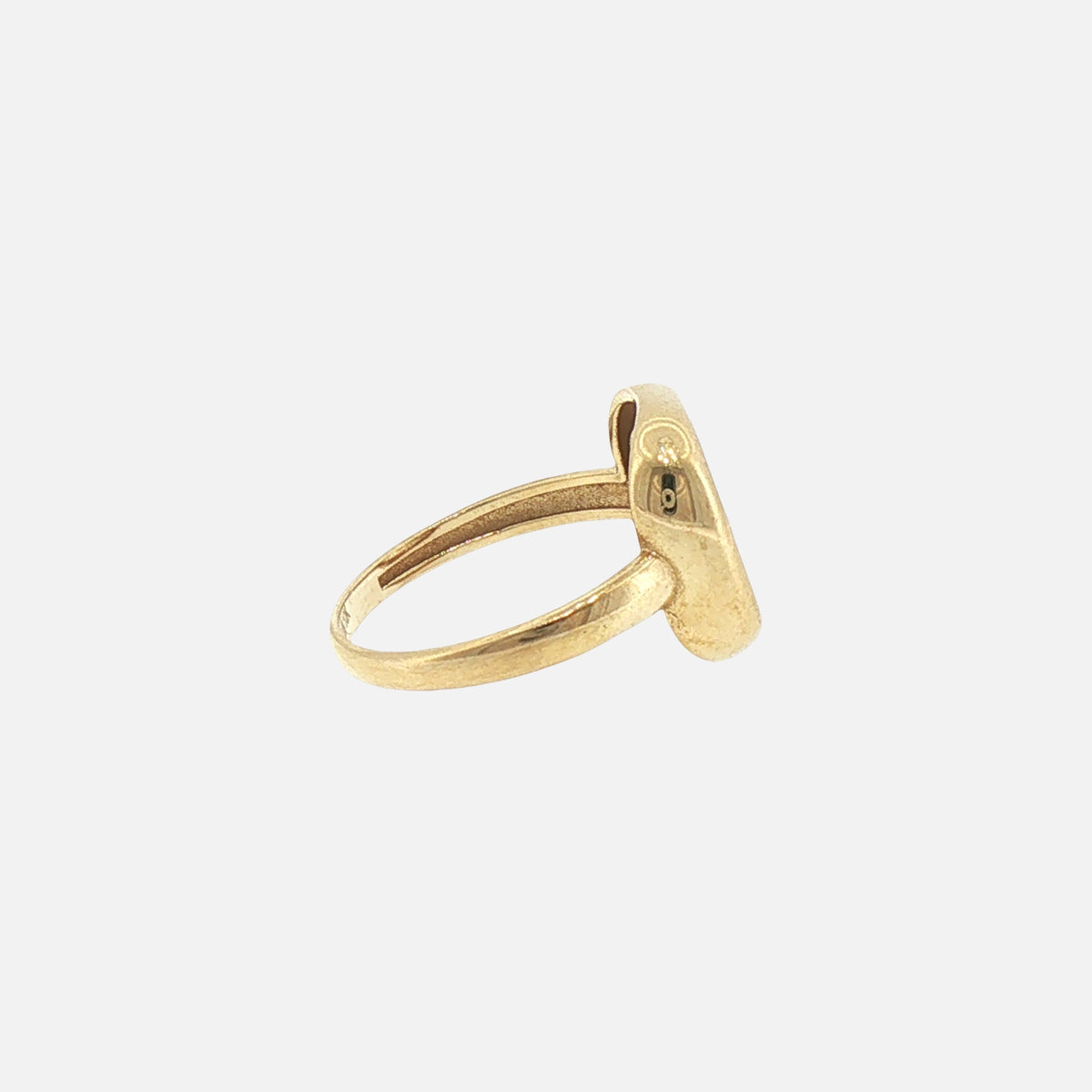 Anillo Cuadro C/Piedra Blanca en Oro de 10K