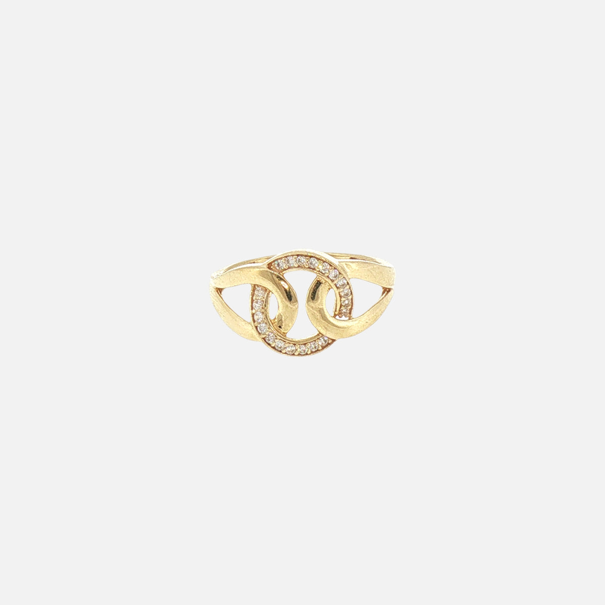 Anillo Círculo Enlazado en Oro de 14K