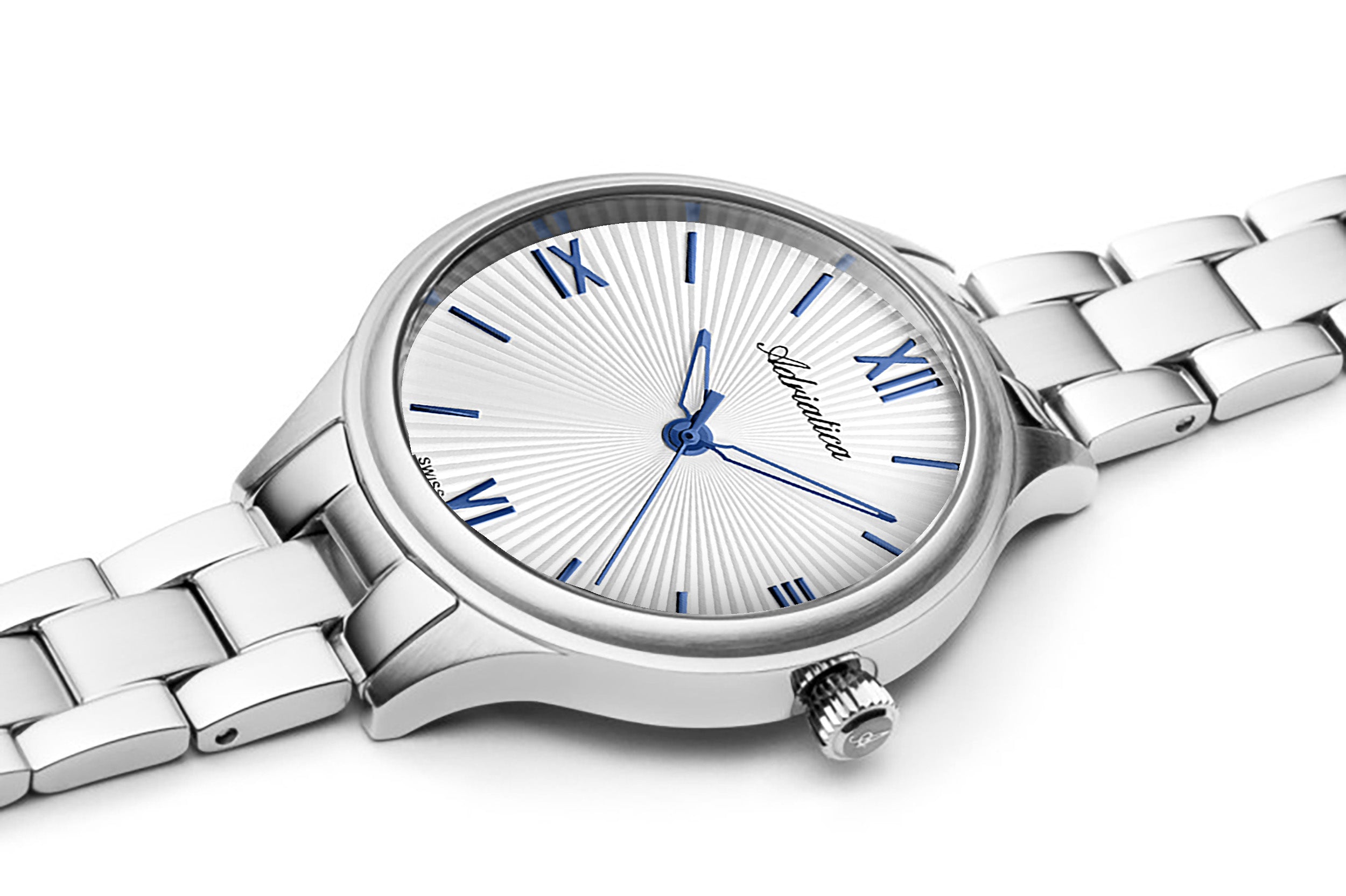 Reloj Adriatica Essence Plateado con Detalles Azules