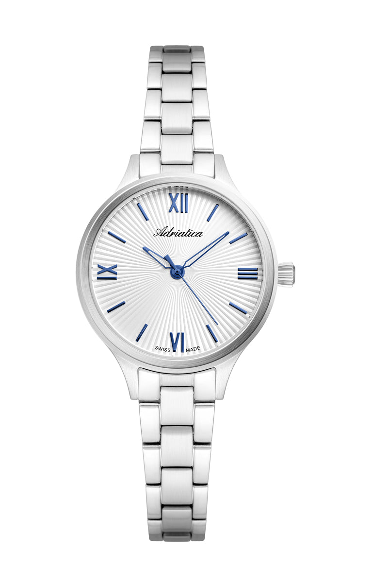Reloj Adriatica Essence Plateado con Detalles Azules