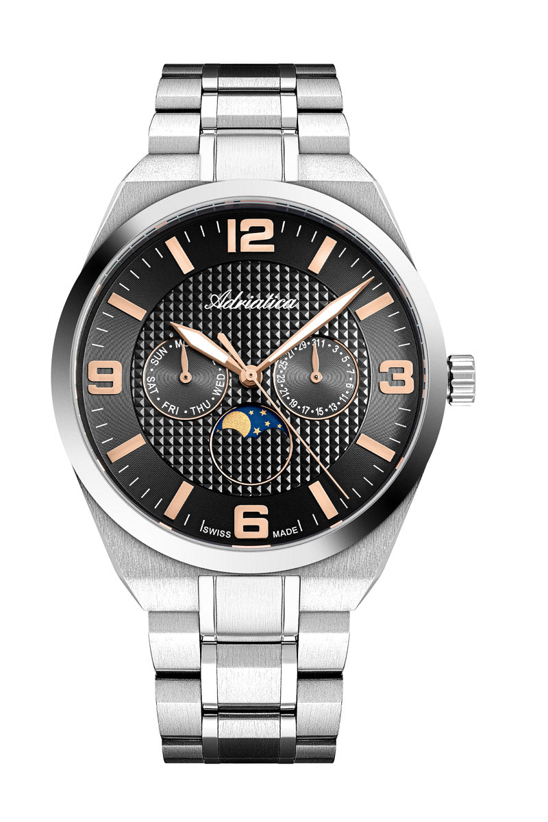 Reloj Adriatica Moonphase Gris Grafito