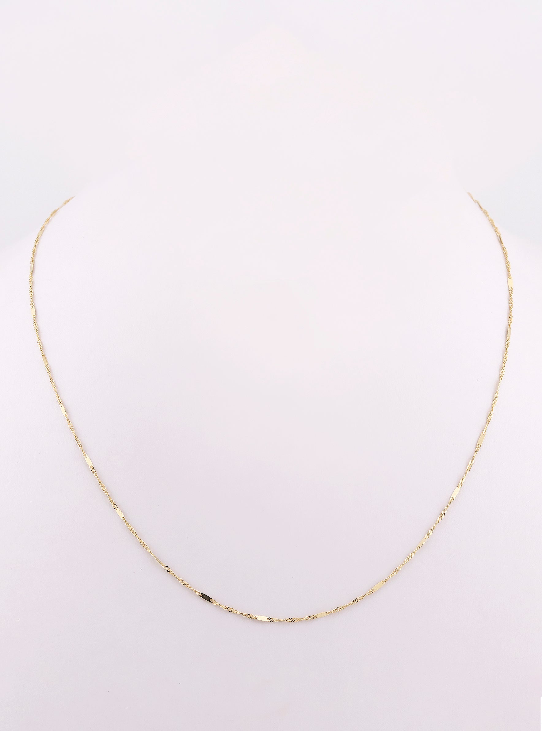 Cadena de Oro Tejido Torzal Placas de 14K