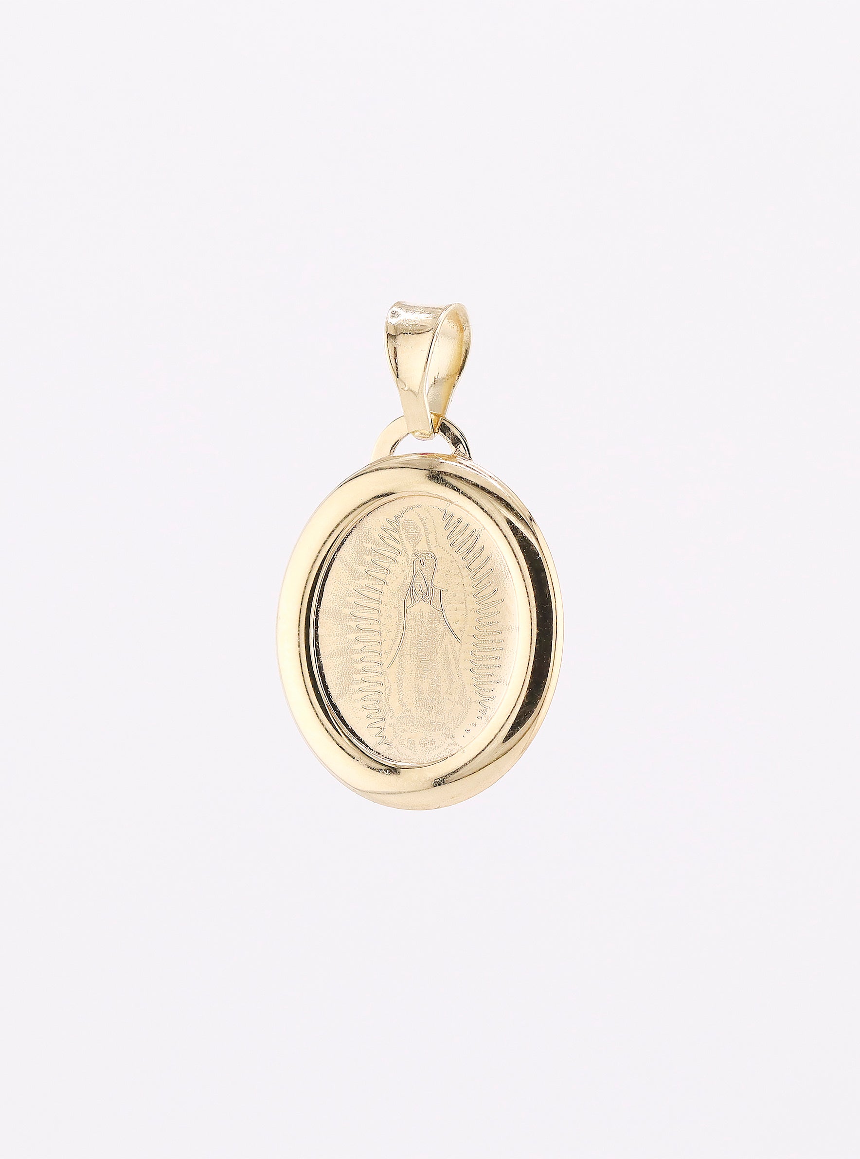 Dije de Oro Virgen Óvalo de 14K