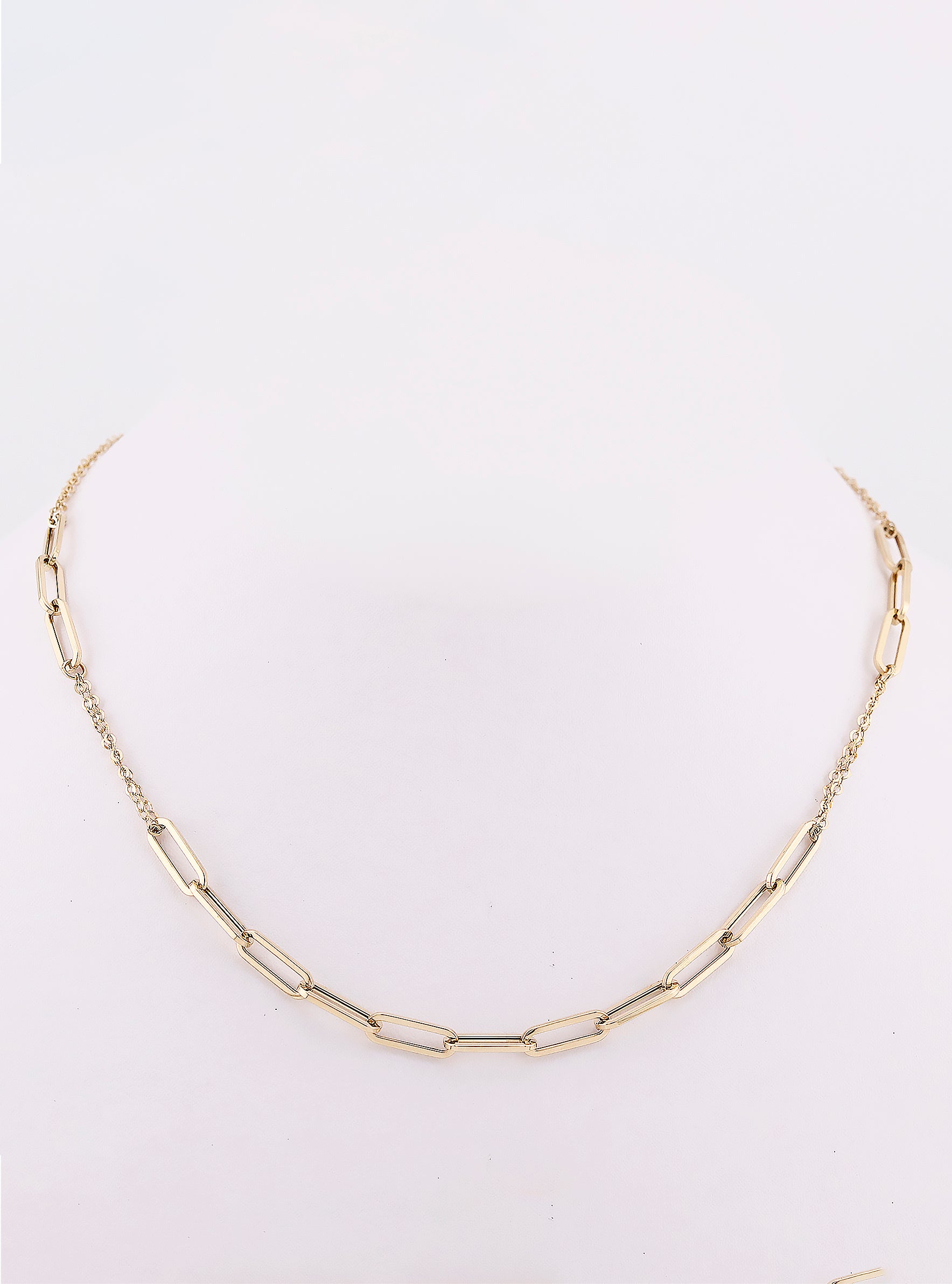 Gargantilla de Oro Eslabón con Clip de 14K