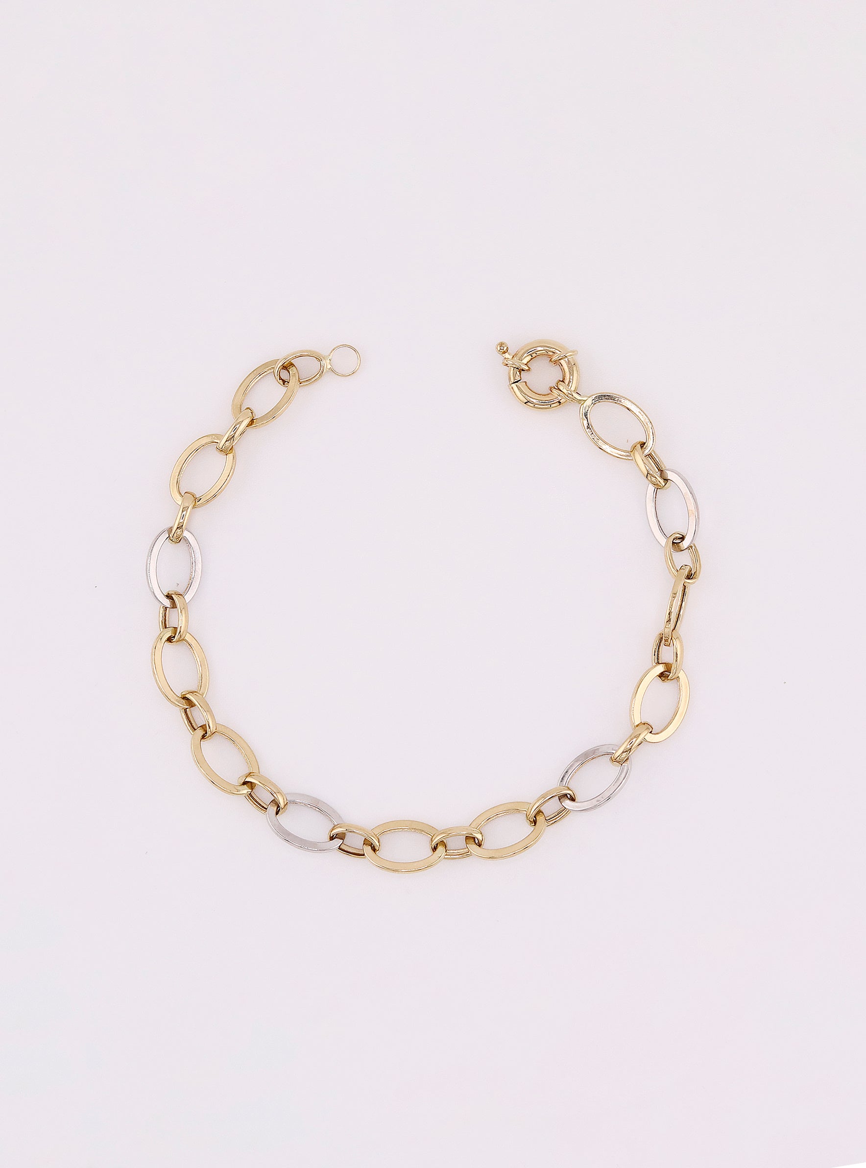 Pulsera de Oro Óvalos Chicos de 14K