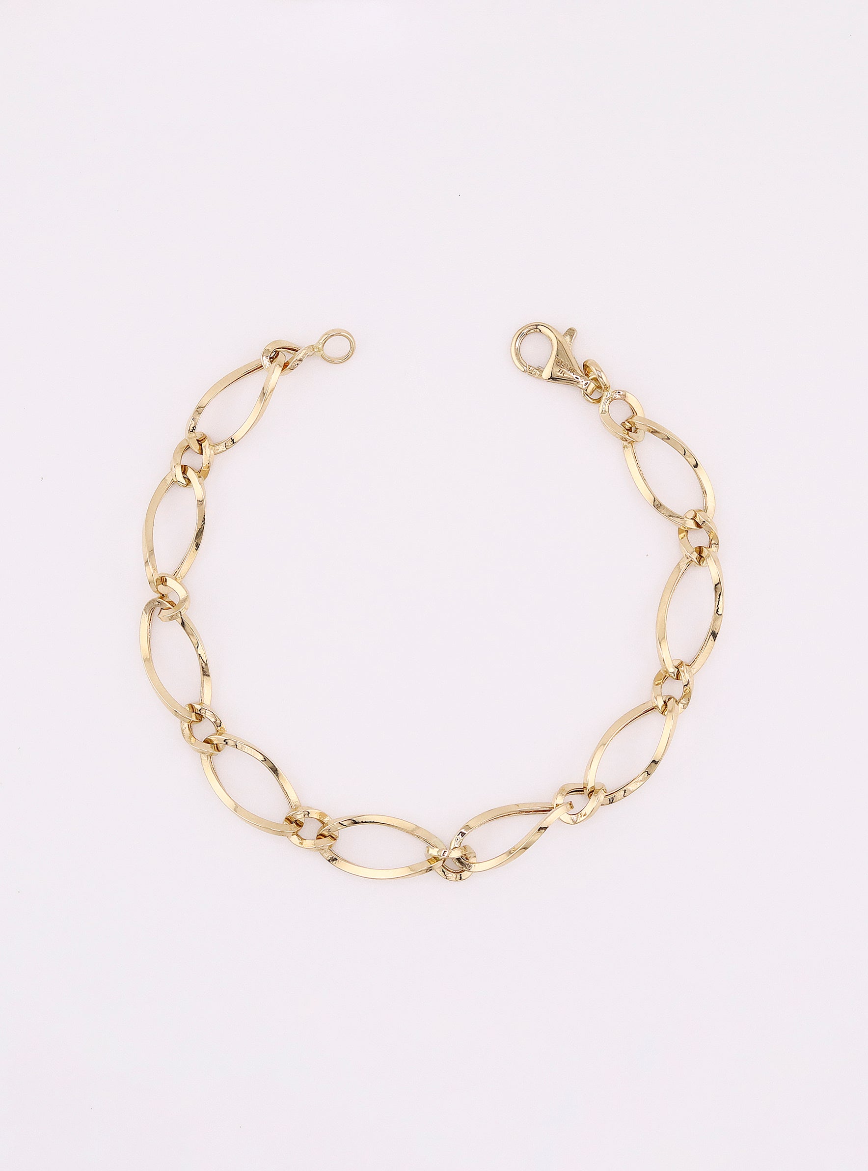 Pulsera de Oro Óvalos Torcida de 14K