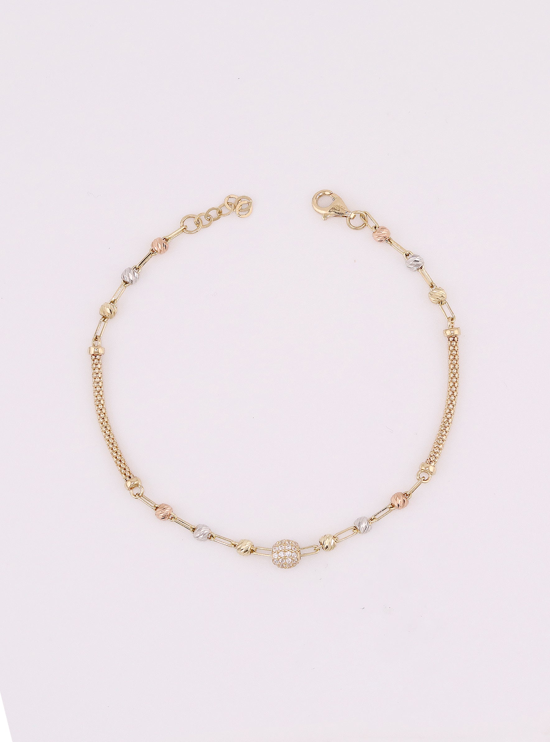 Pulsera de Oro Bola de Fuego de 14K
