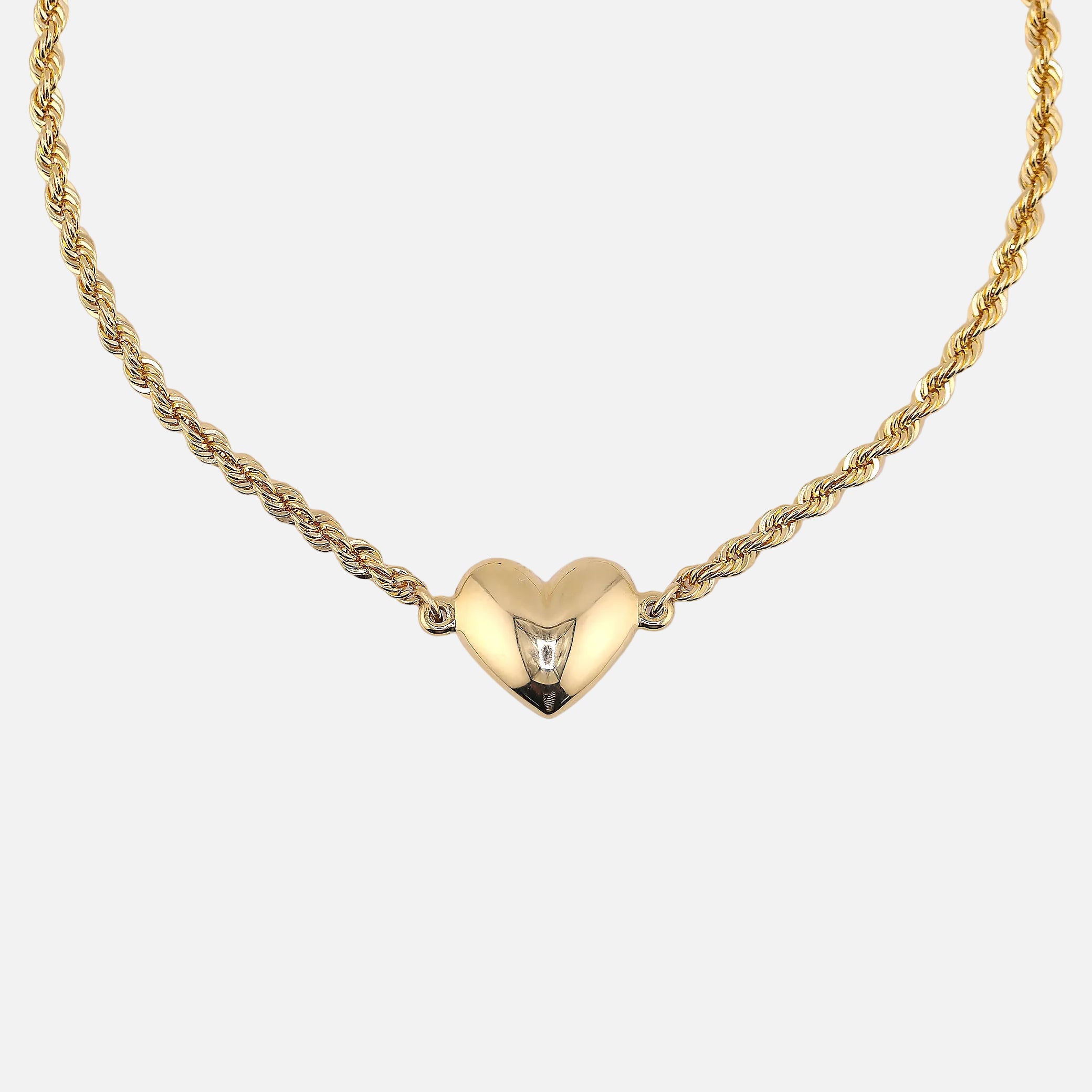 Pulsera Torzal con Corazón en Oro de 14K