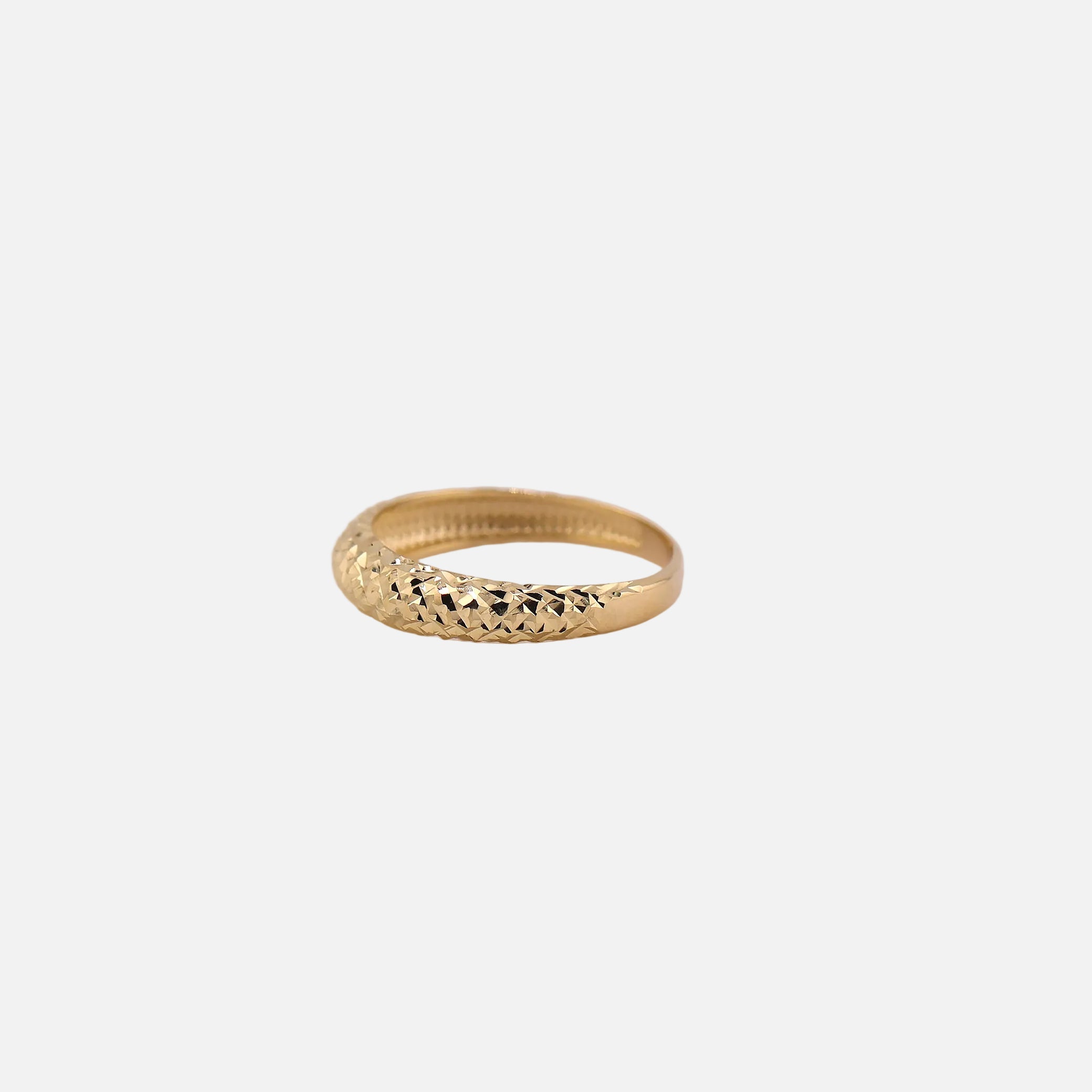 Anillo Facetado de Oro de 14K