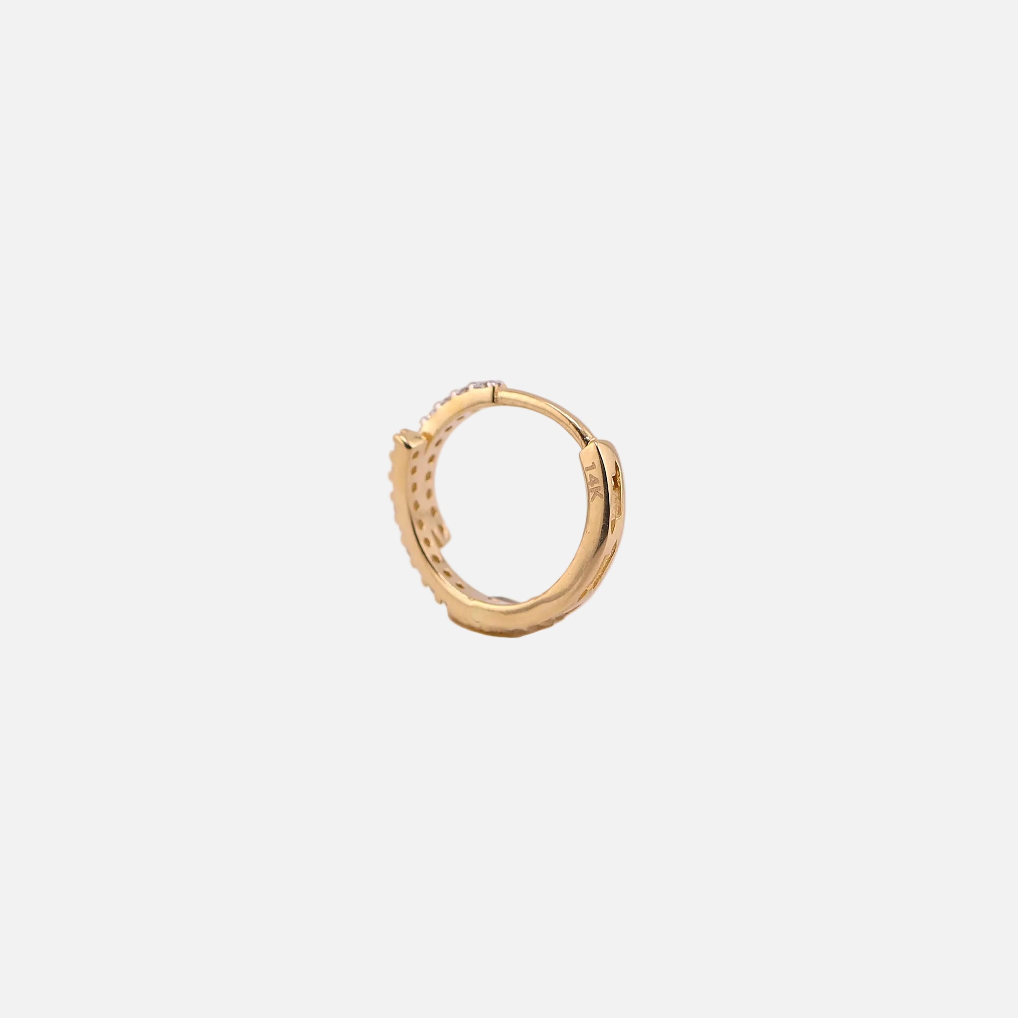 Aretes Huggies Dos Líneas en Oro de 14K