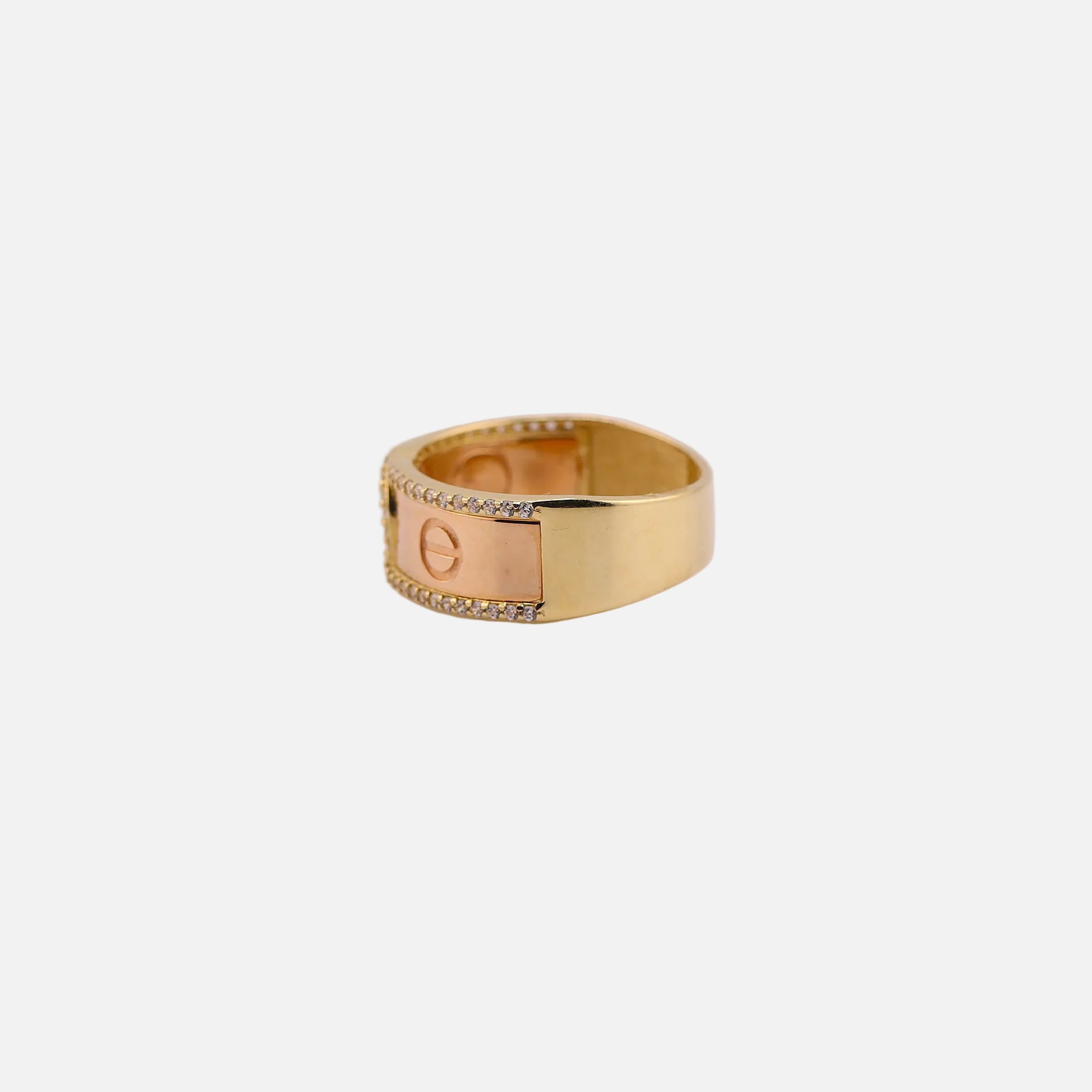 Anillo Enlazado dos Tonos en Oro de 14K