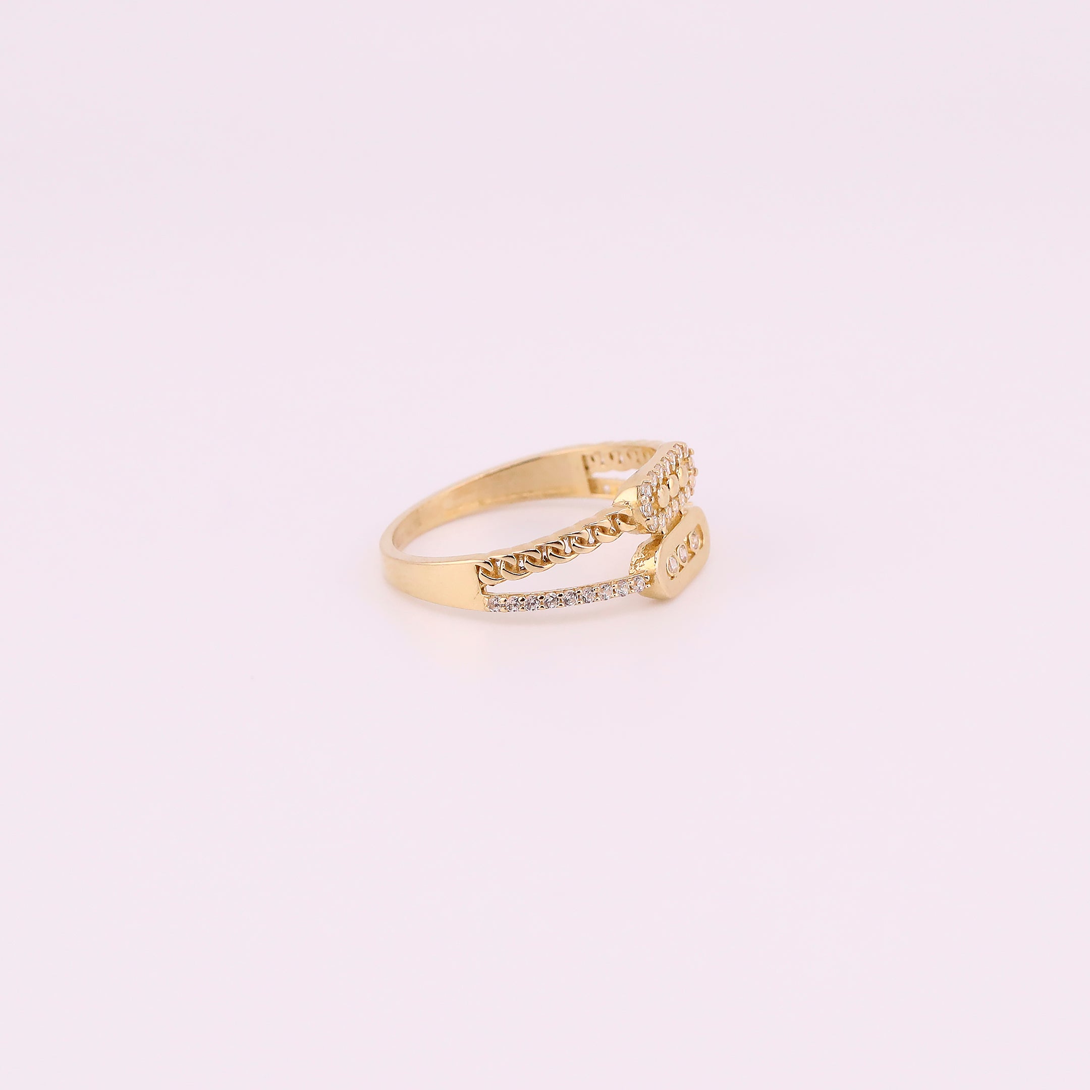 Anillo Doble Candado en Oro de 14K