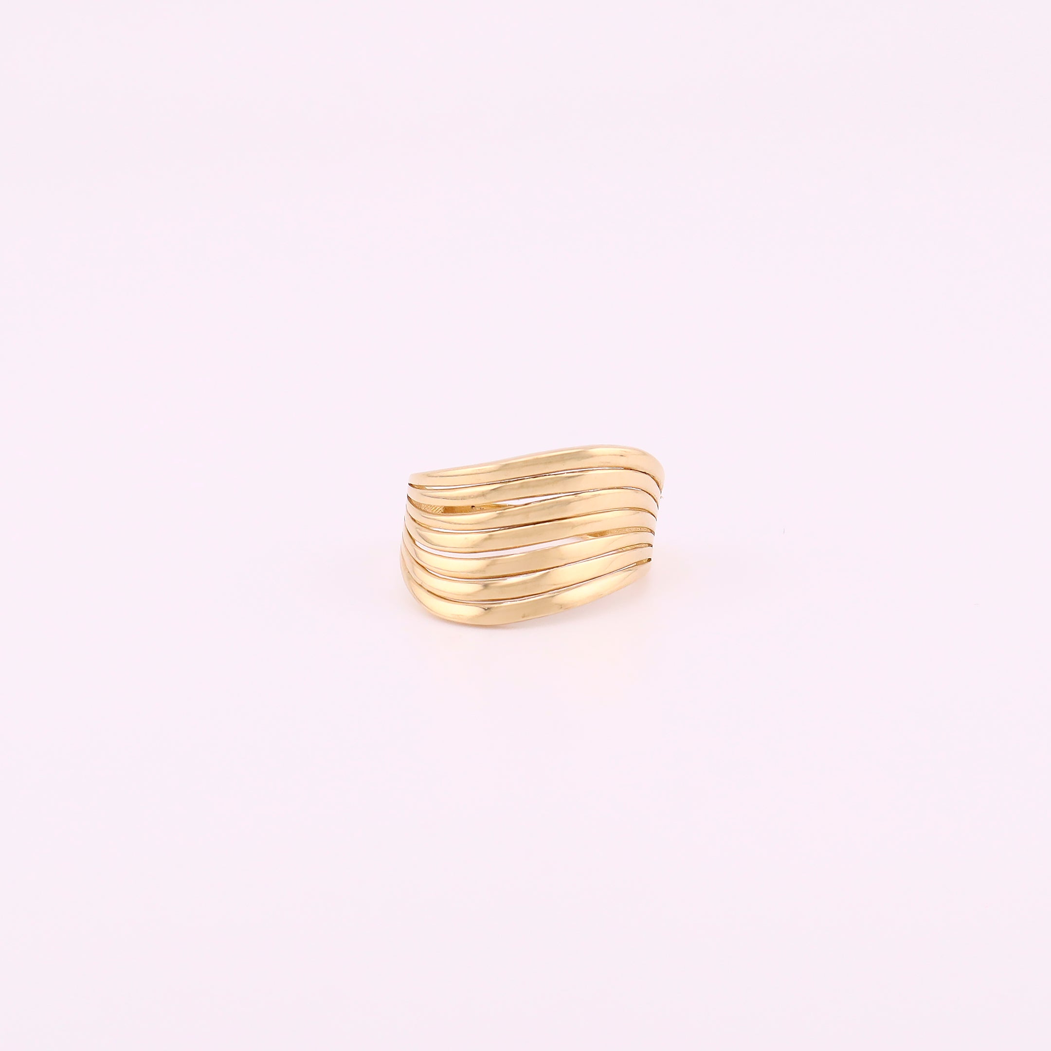 Anillo Olas en Oro de 14K