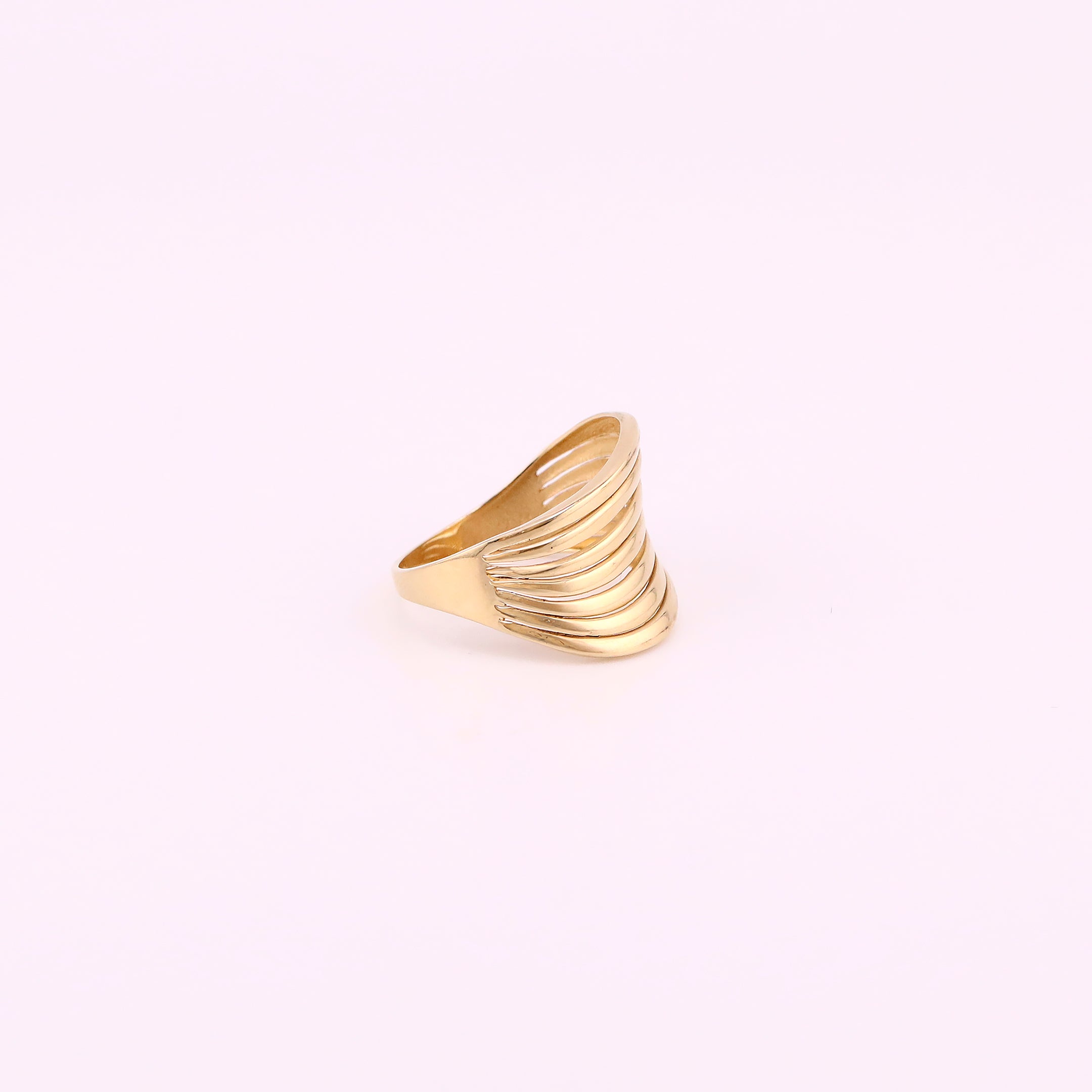 Anillo Olas en Oro de 14K