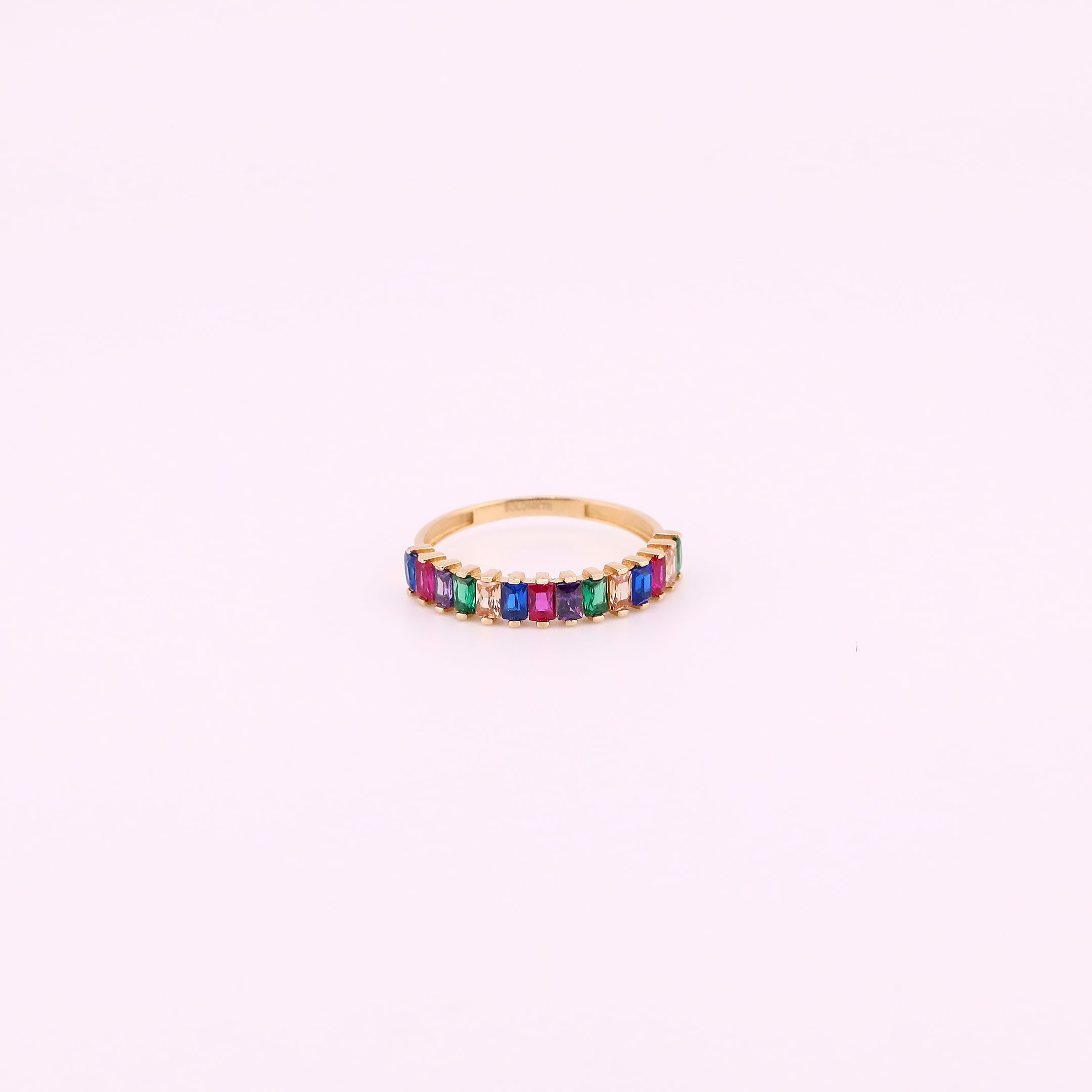 Anillo Media Churumbela Vibrante en Oro de 14K