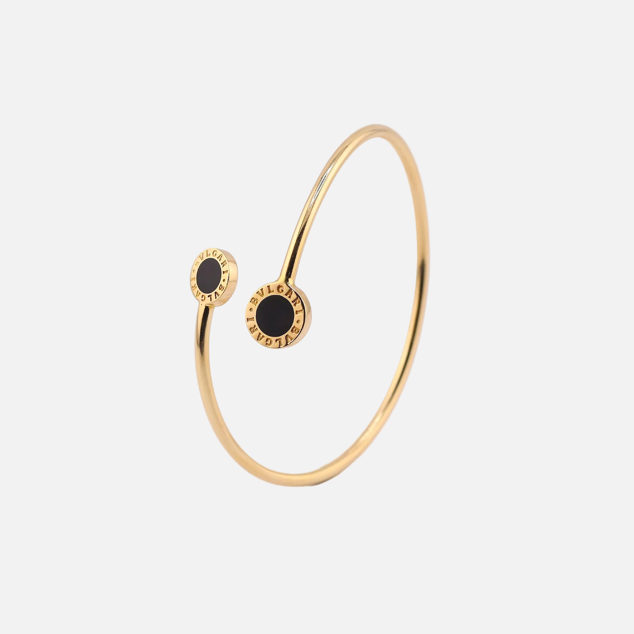 Brazalete Clásico con Círculos Negros 14K