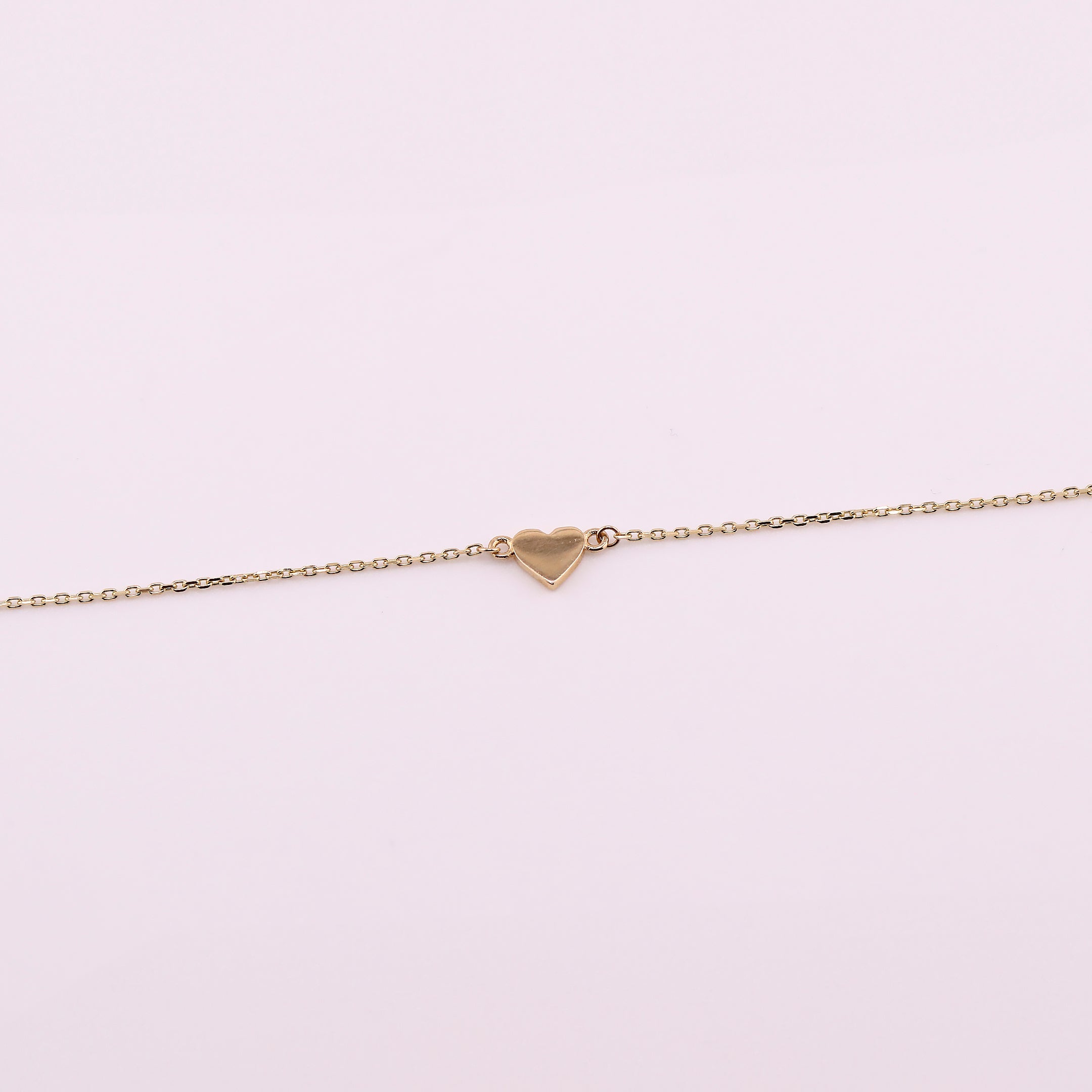 Pulsera Corazón Liso en Oro de 14K