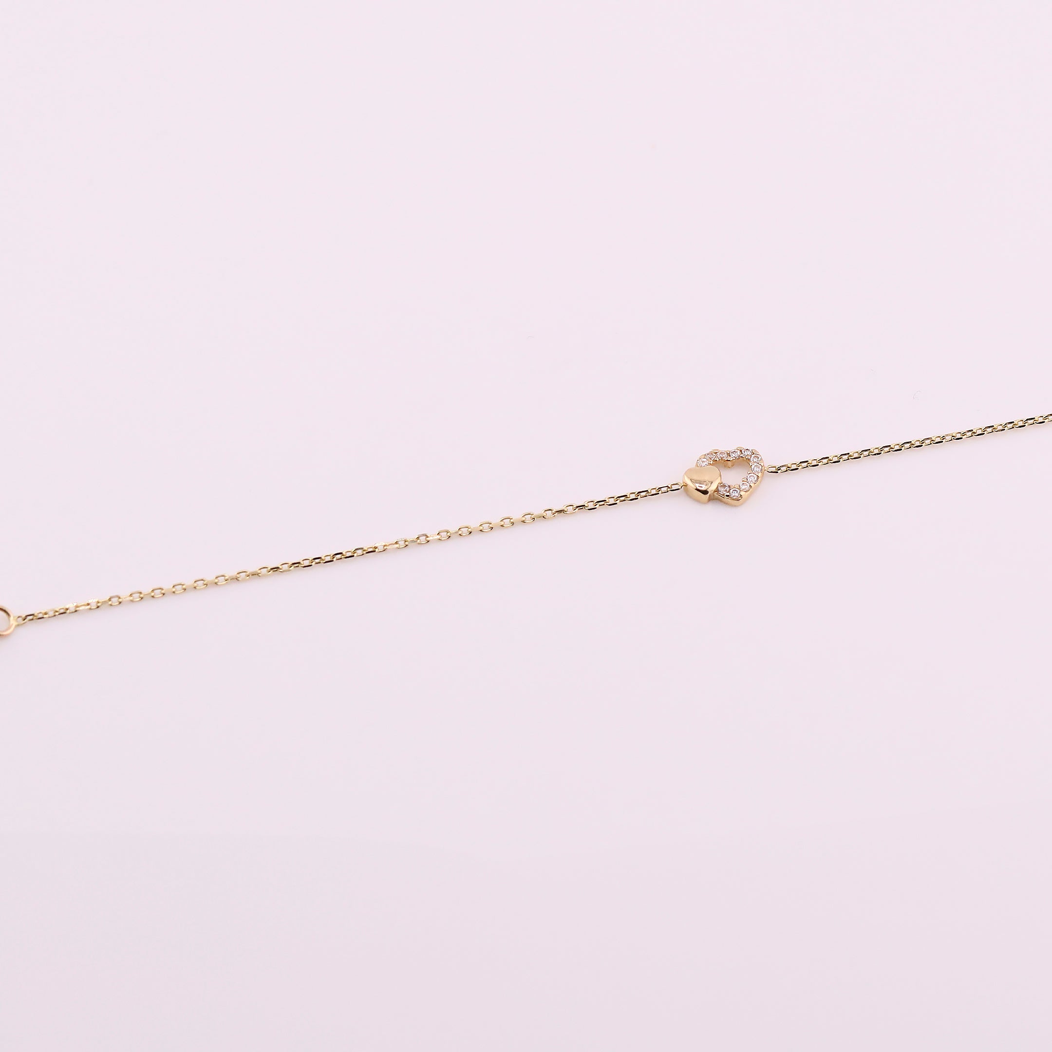 Pulsera Doble Corazón en Oro de 14K