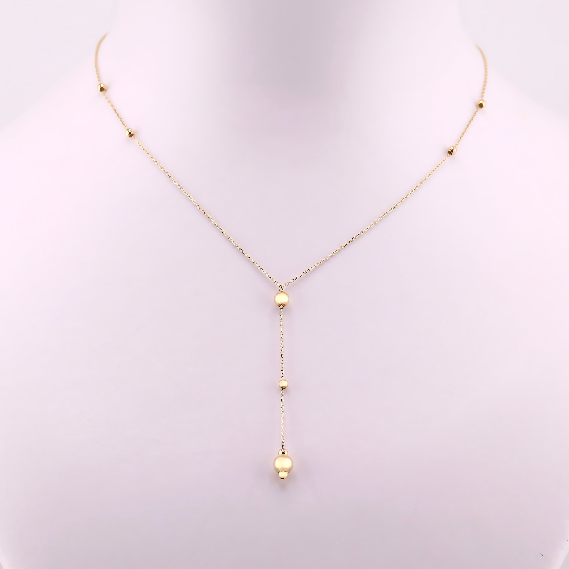 Gargantilla Corbatín Borlas en Oro de 14K