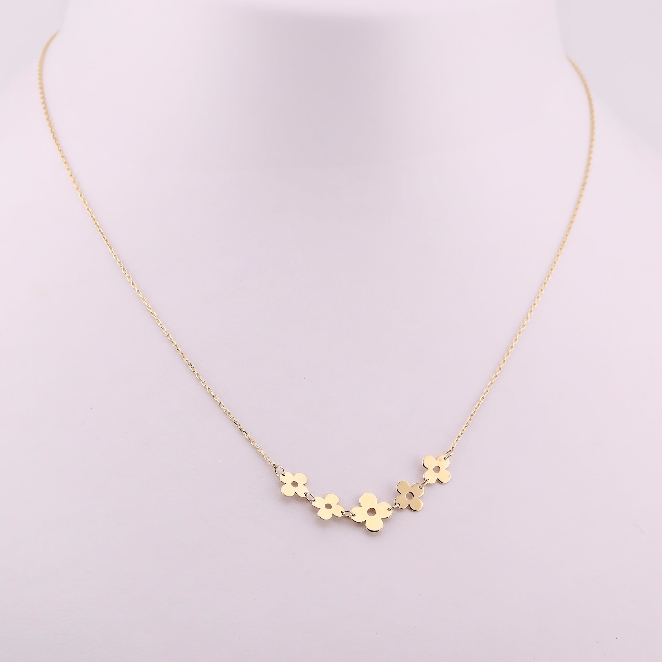 Gargantilla Dije Flores en Oro de 14K