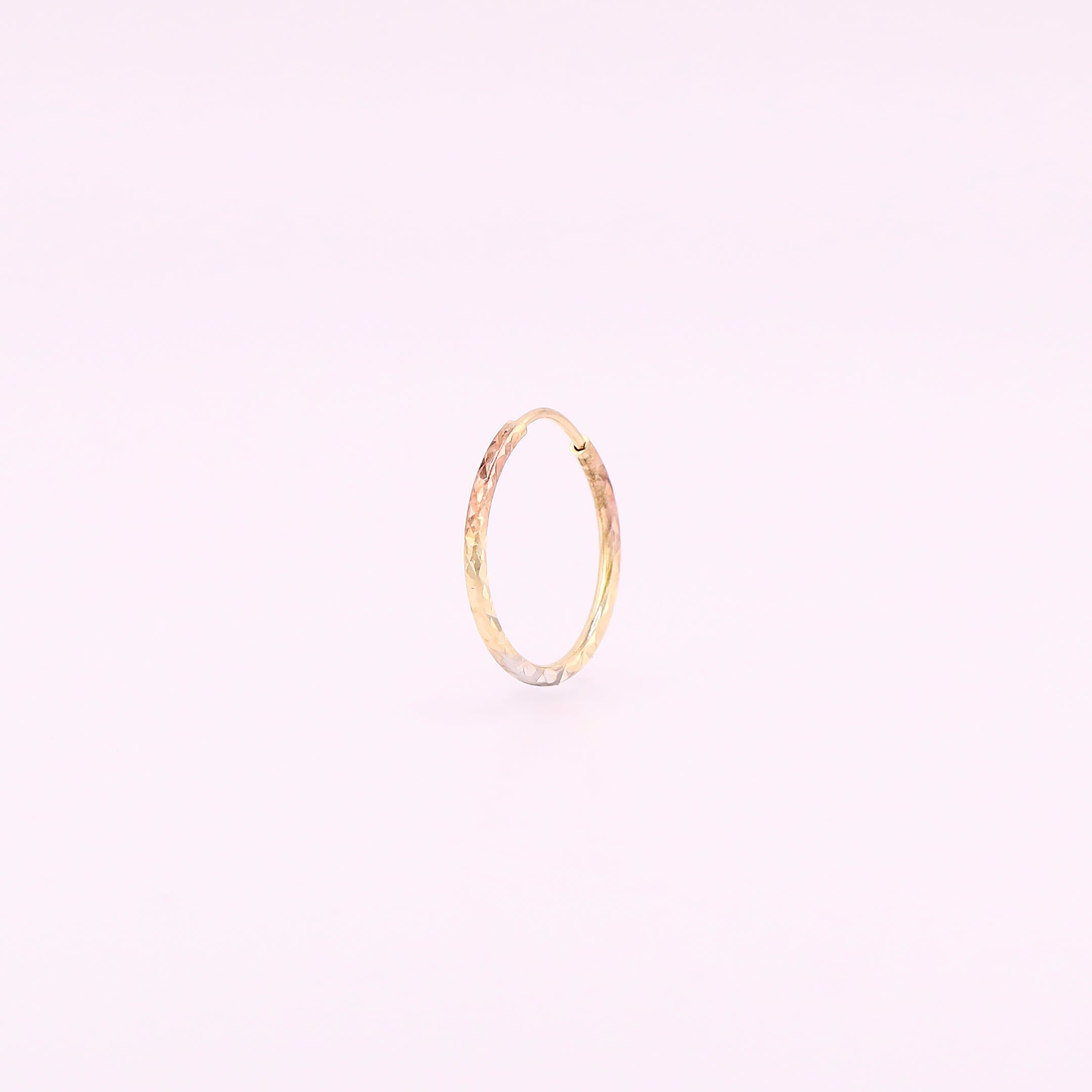 Arracadas de Tres Tonos en Oro de 14K