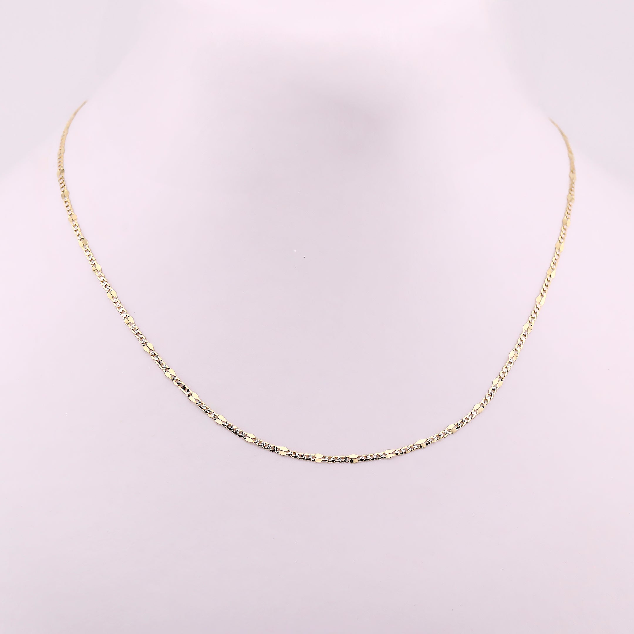 Cadena Mixta en Oro de 14K