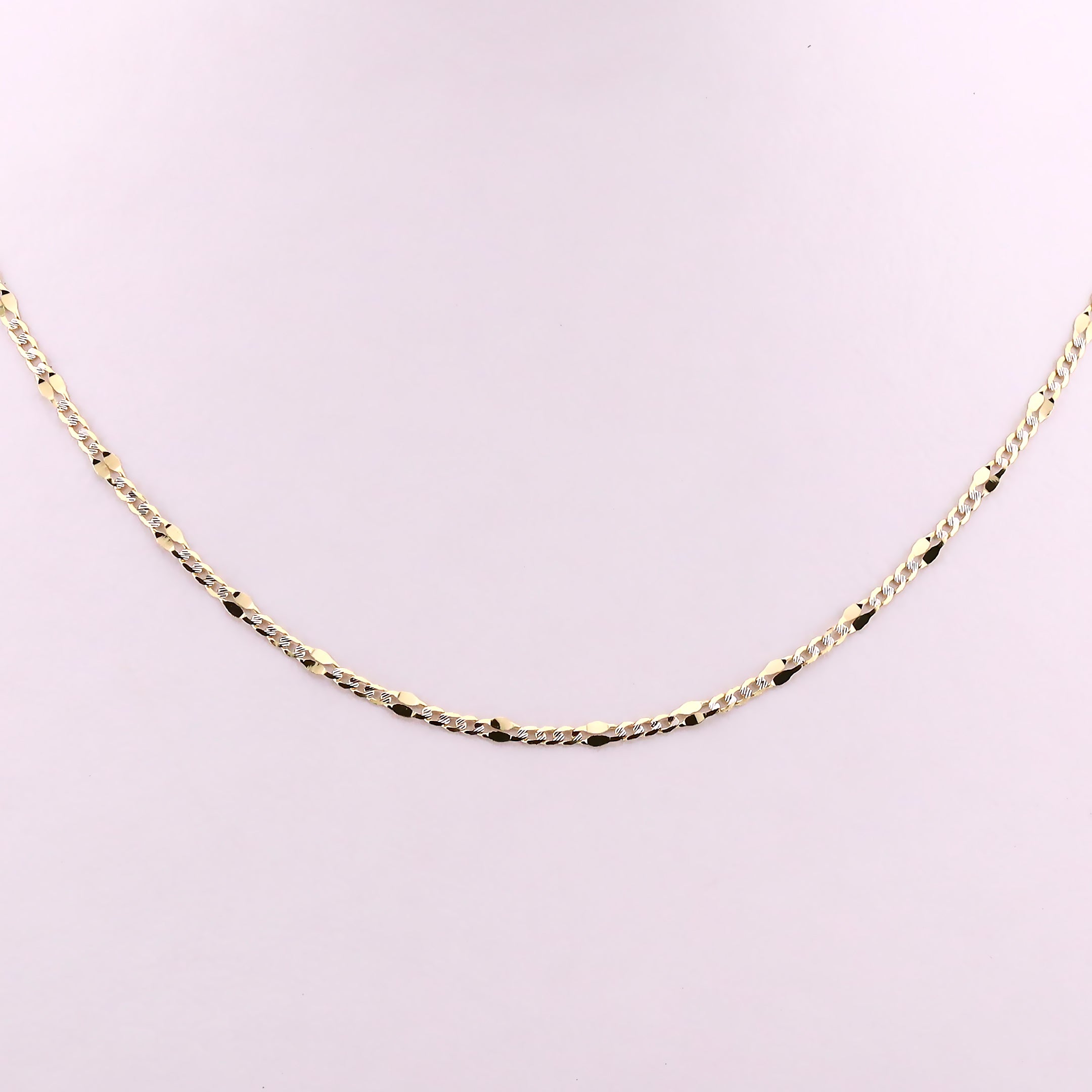 Cadena Mixta en Oro de 14K