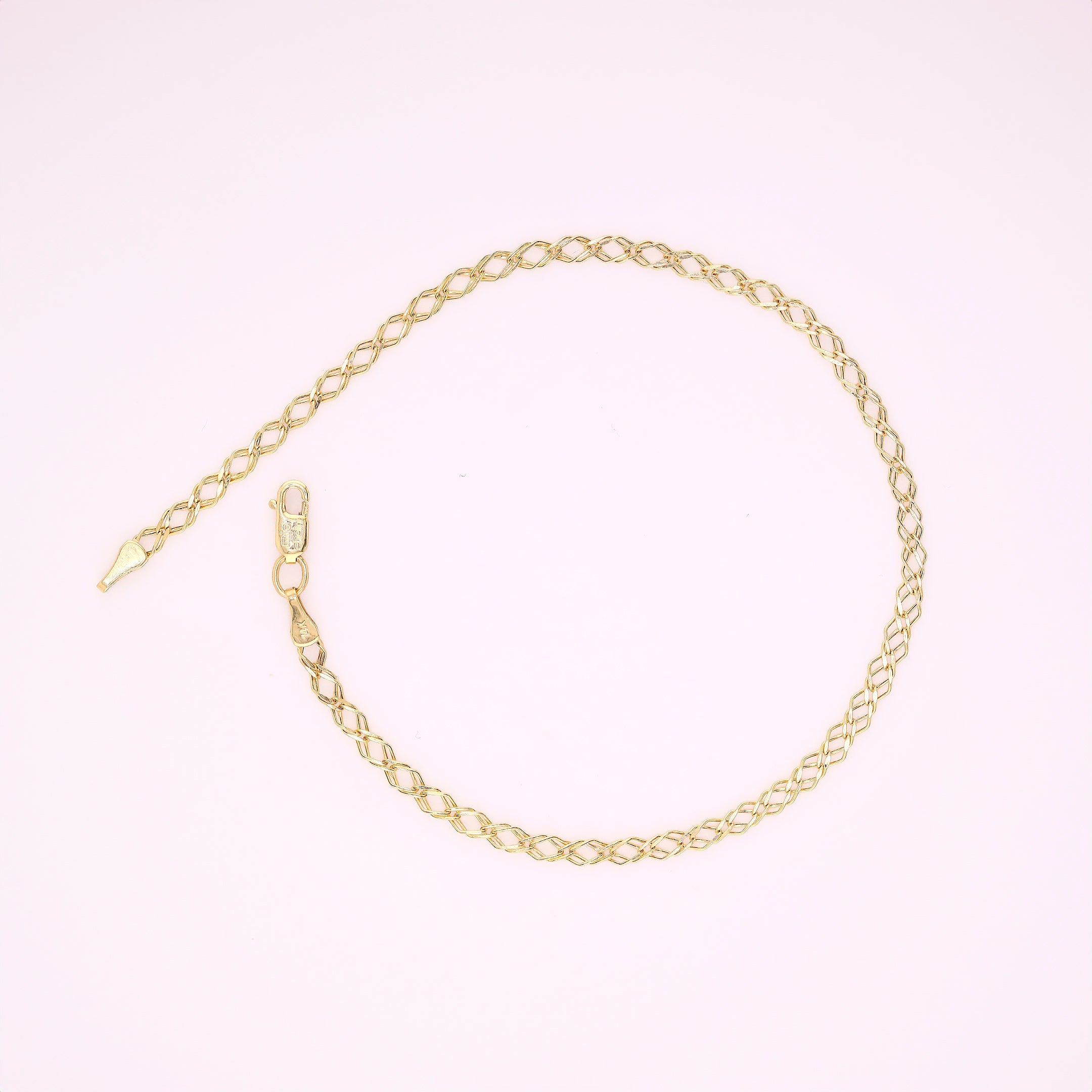 Pulso Doble Tejido Eslabón en Oro de 14K