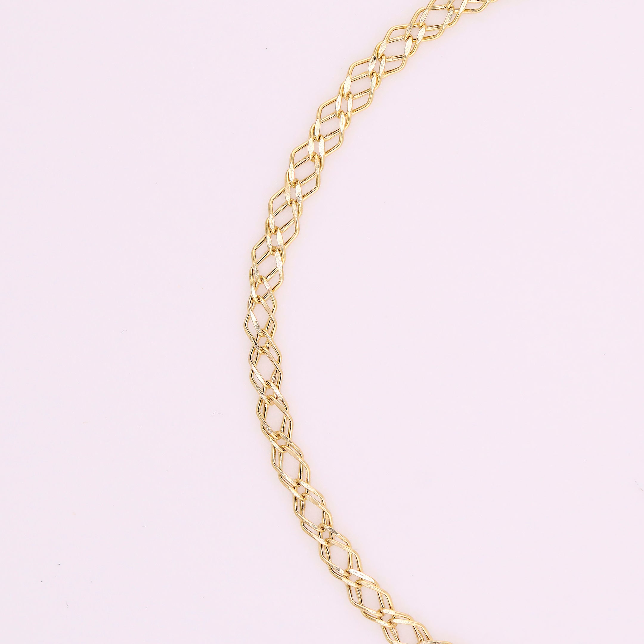 Pulso Doble Tejido Eslabón en Oro de 14K