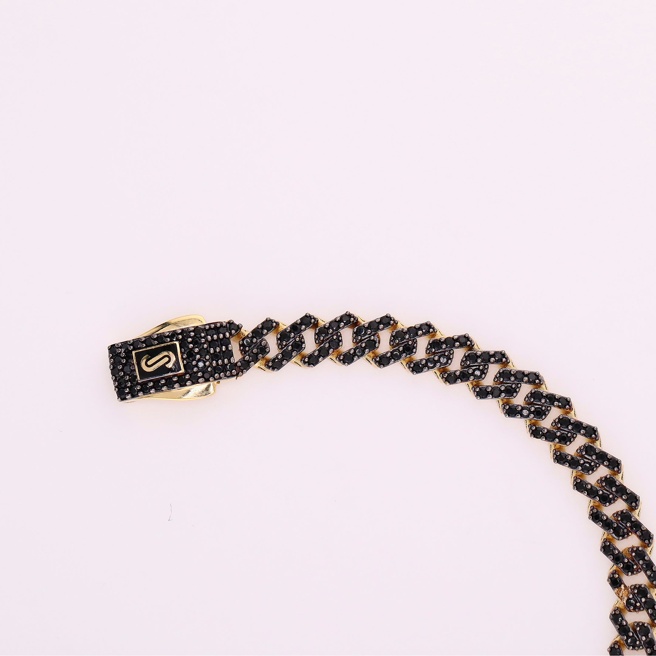 Pulso Monaco Chain Negro en Oro de 14K