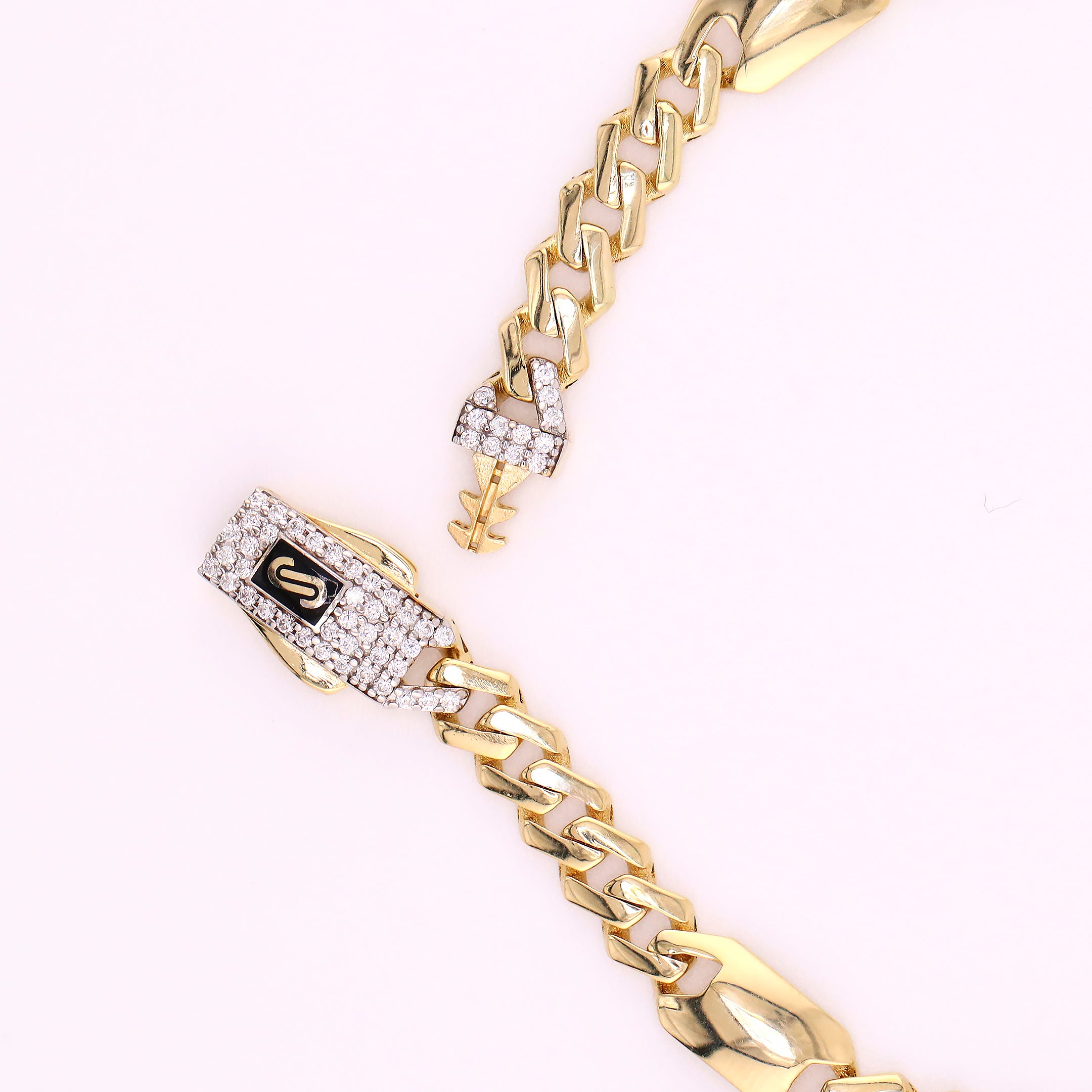 Pulso Monaco Chain con Placas en Oro de 14K
