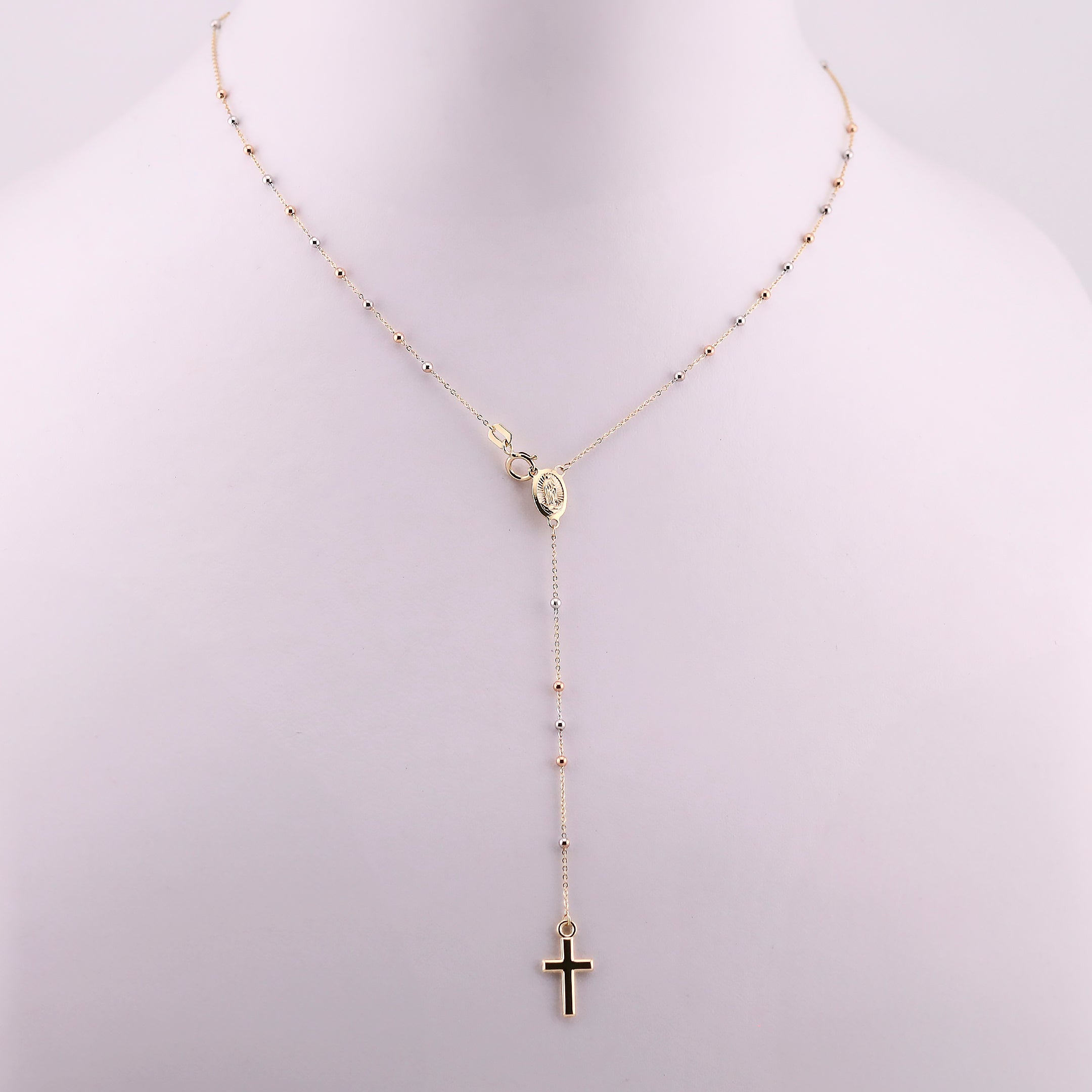 Rosario Tres Tonos en Oro de 14K
