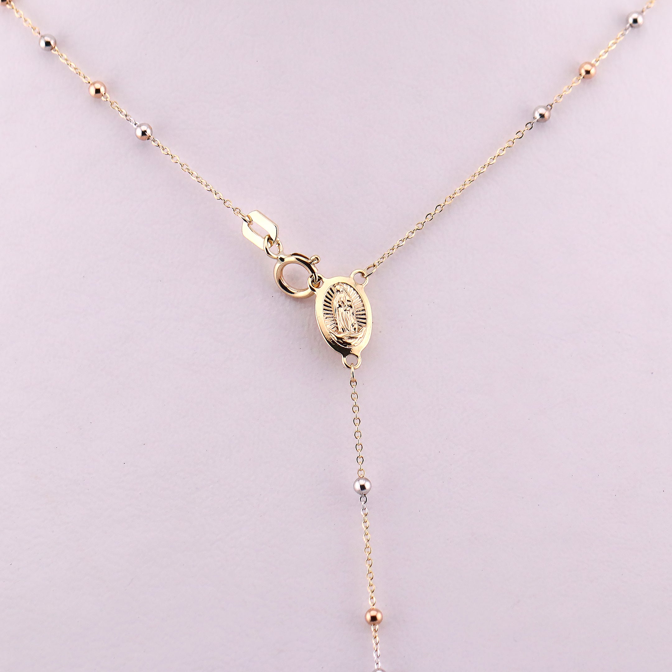 Rosario Tres Tonos en Oro de 14K