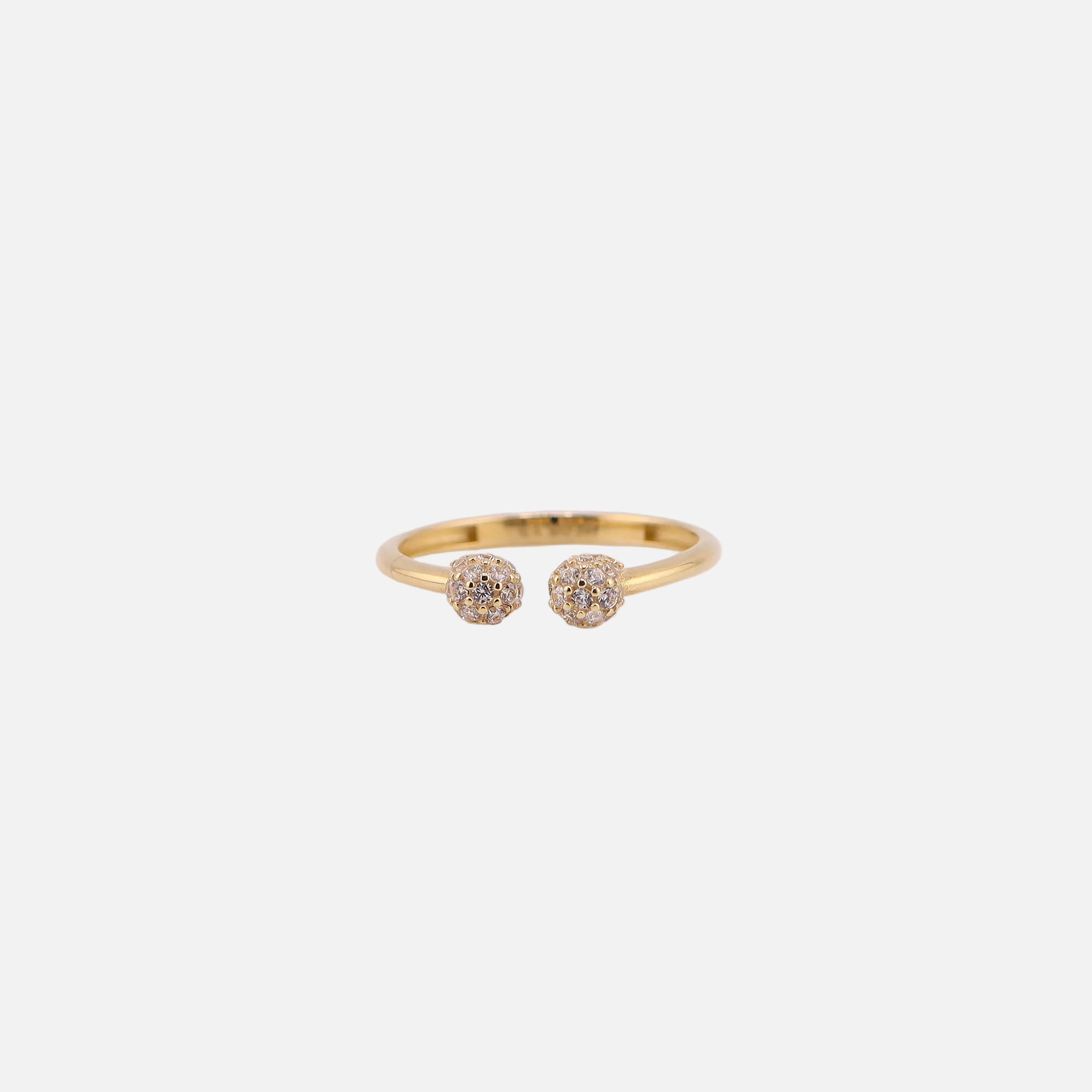 Anillo Bola de Fuego Doble en Oro de 14K