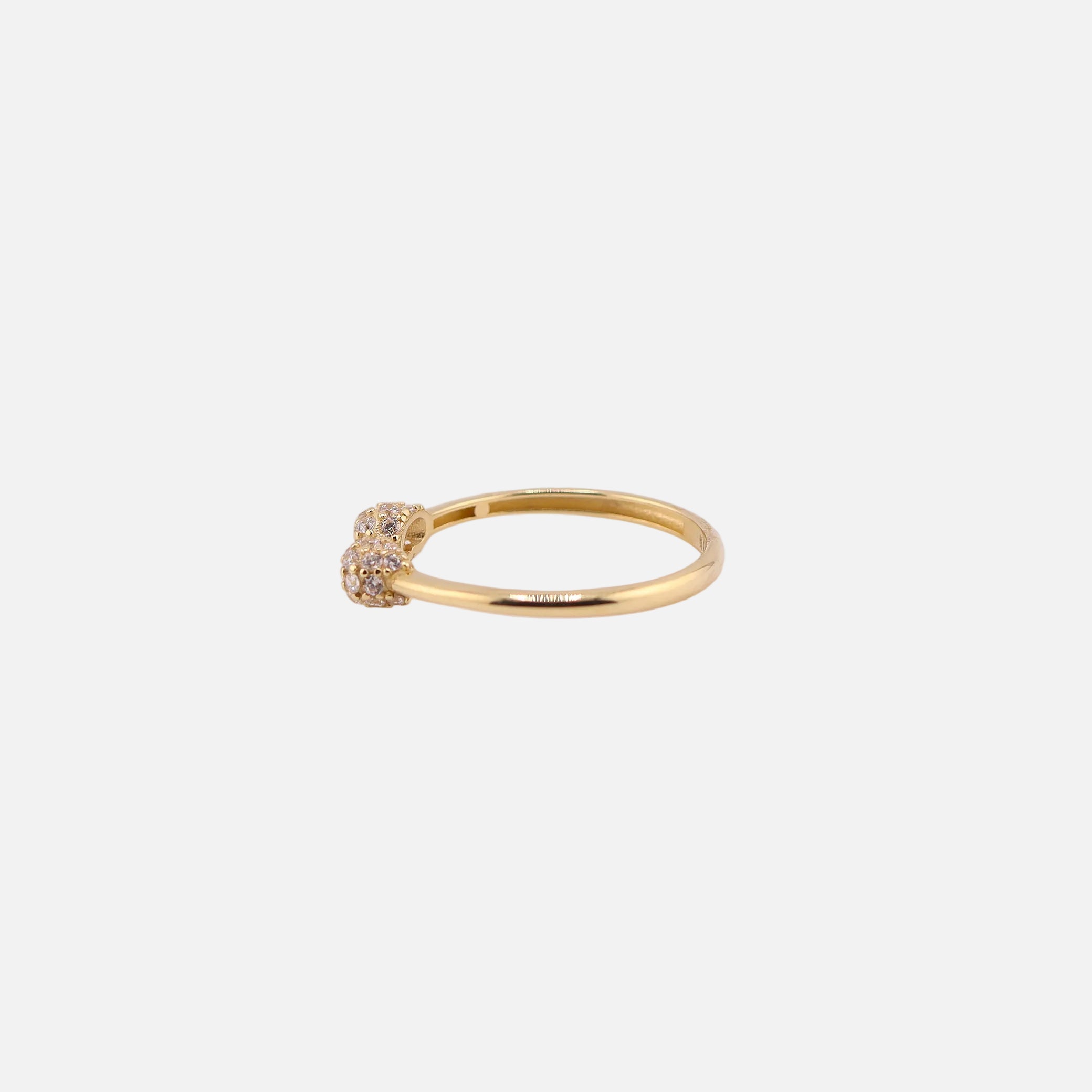 Anillo Bola de Fuego Doble en Oro de 14K