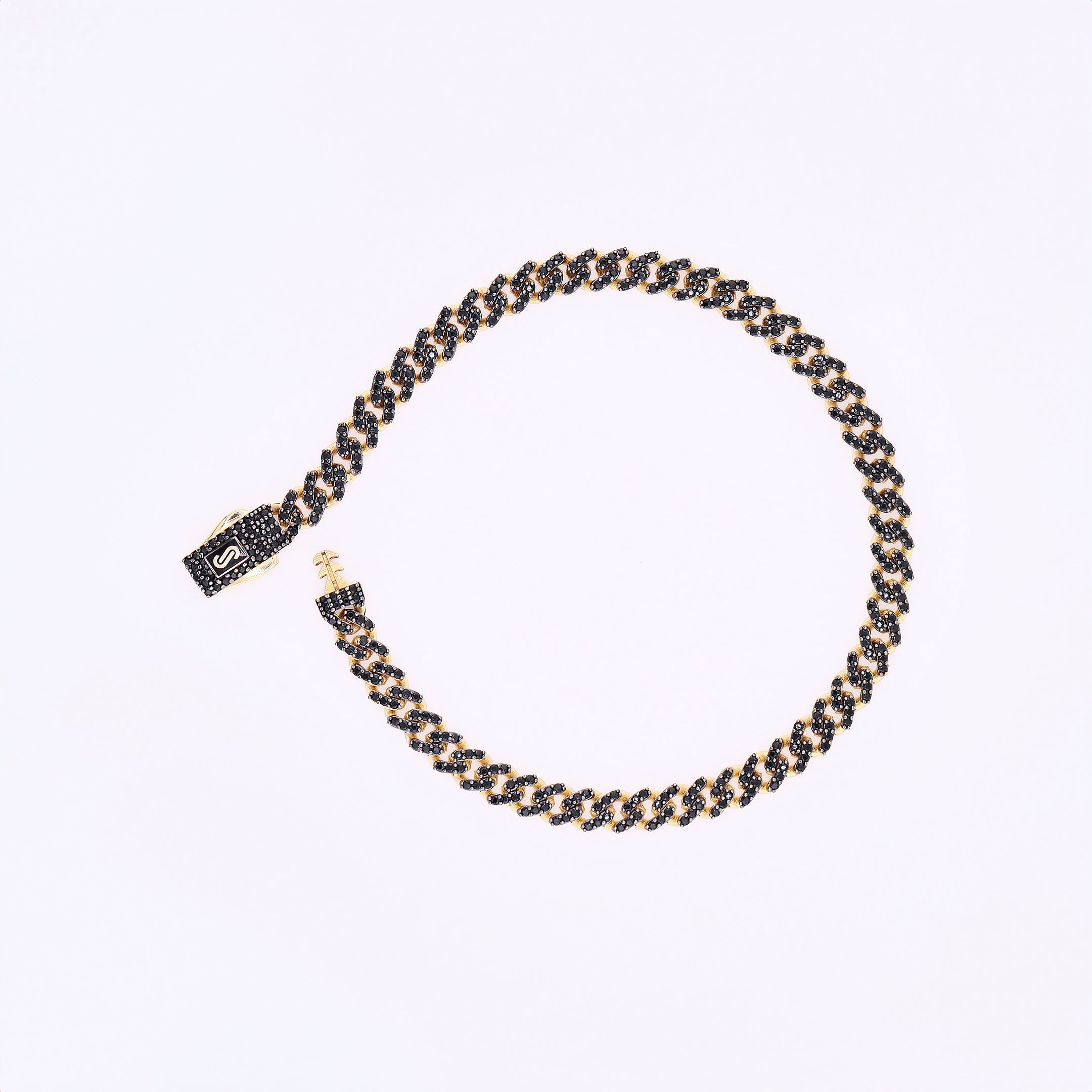 Pulso Monaco Chain Negro en Oro de 10K