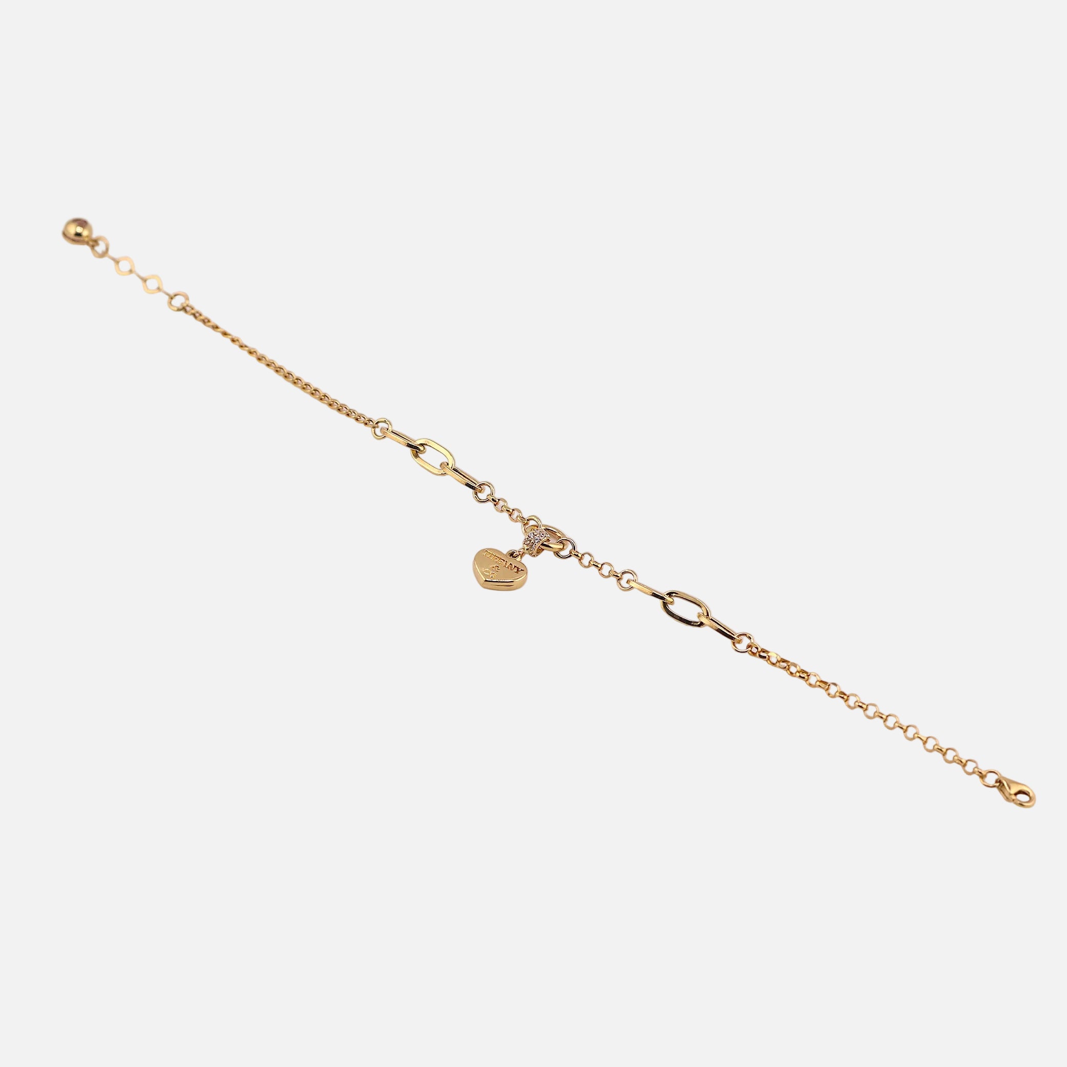 Pulsera Dije Corazón Clásico en Oro de 14K