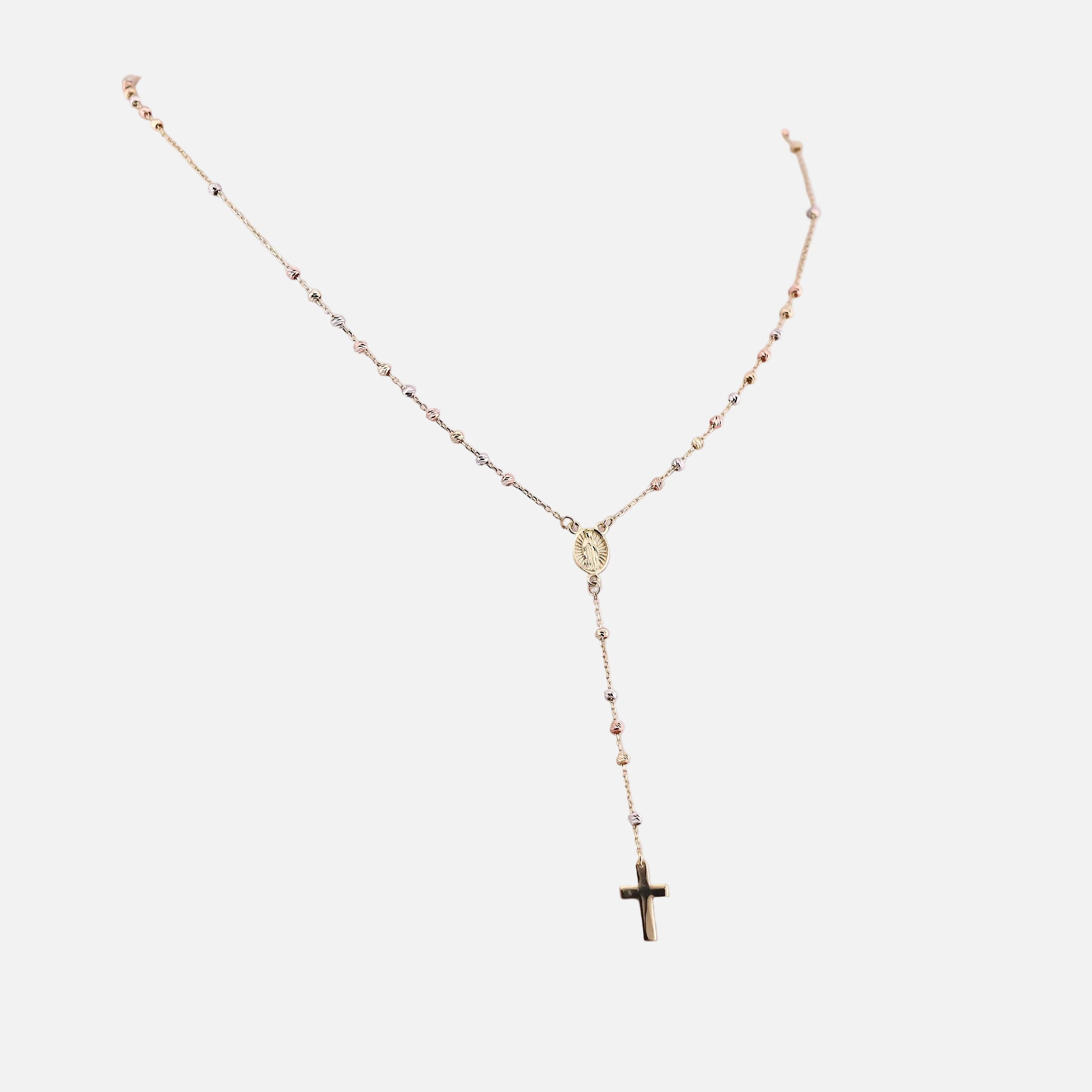 Rosario Tres Tonos en Oro de 14K