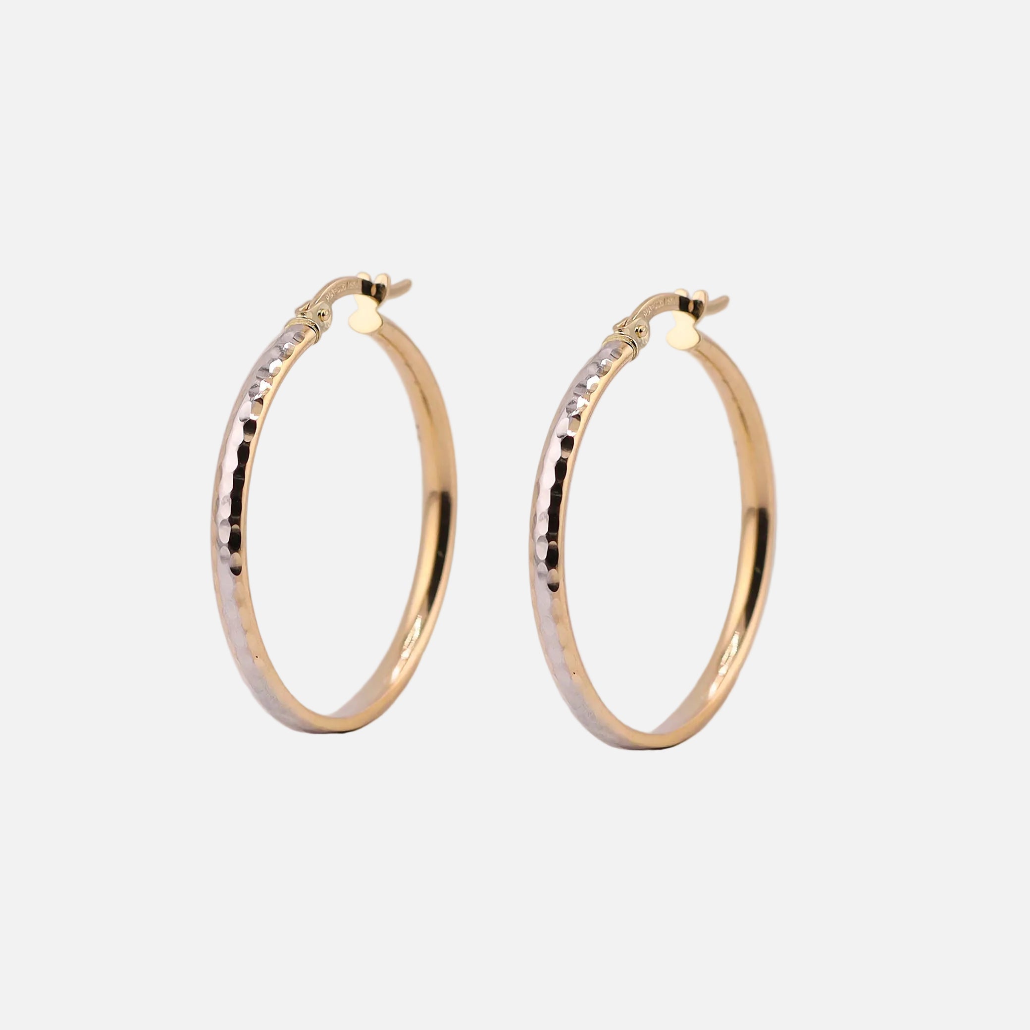 Arracadas Facetadas Tonos en Oro de 14K