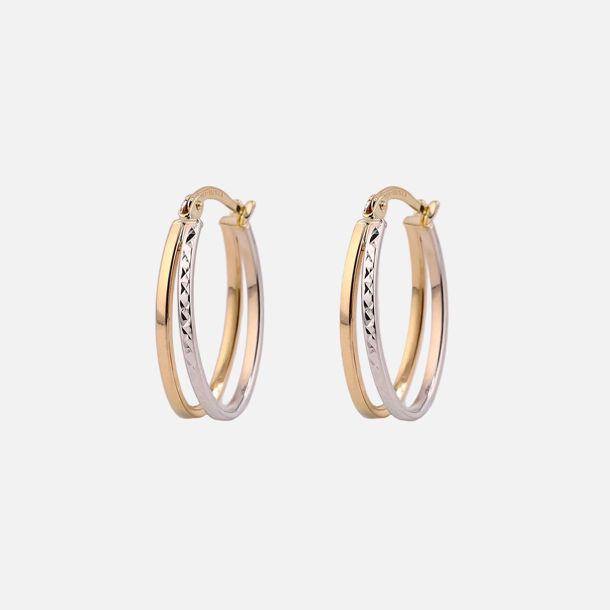 Arracadas Ovalo Tonos en Oro de 14K